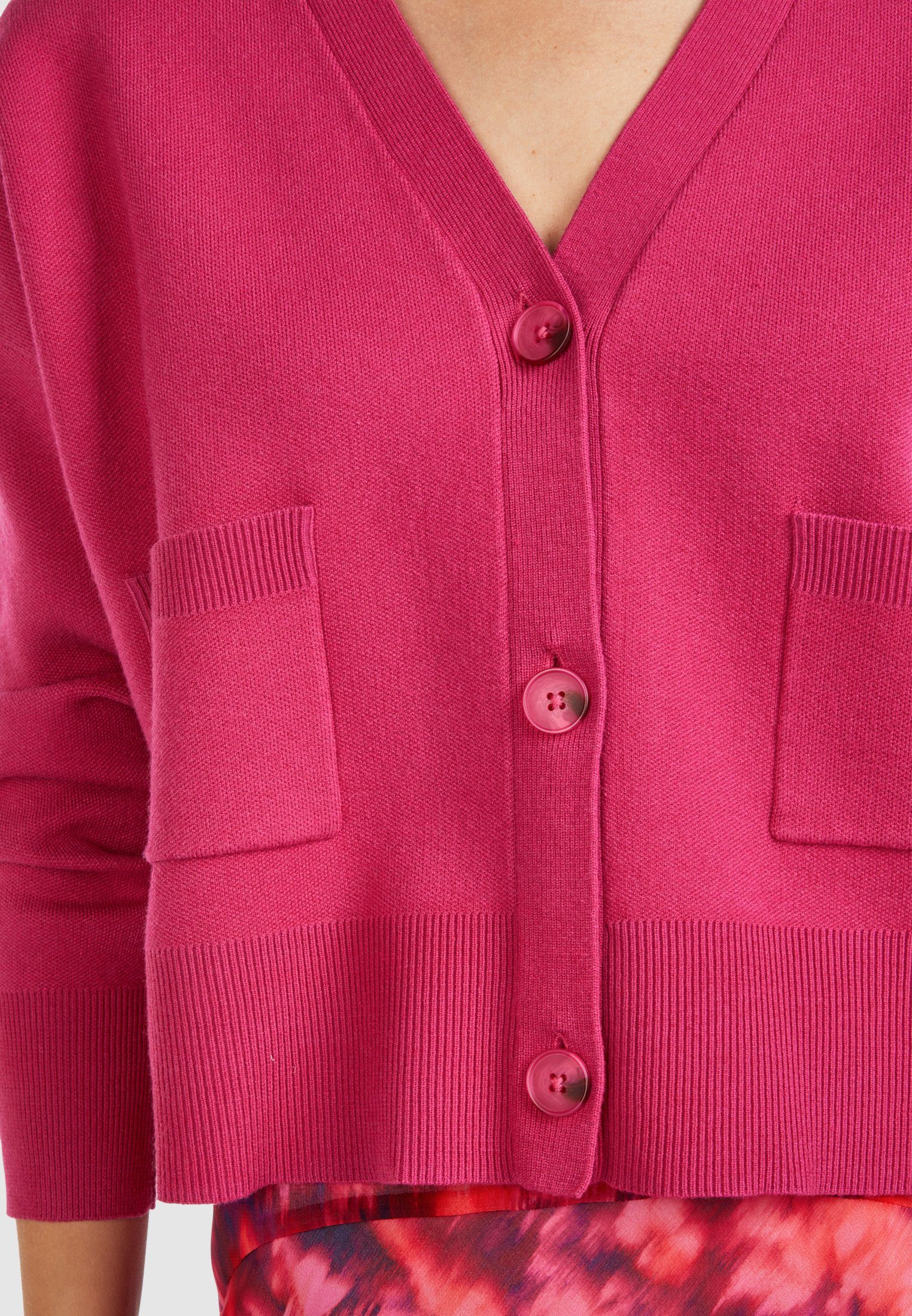 MARC AUREL Cardigan mit Taschen hot pink