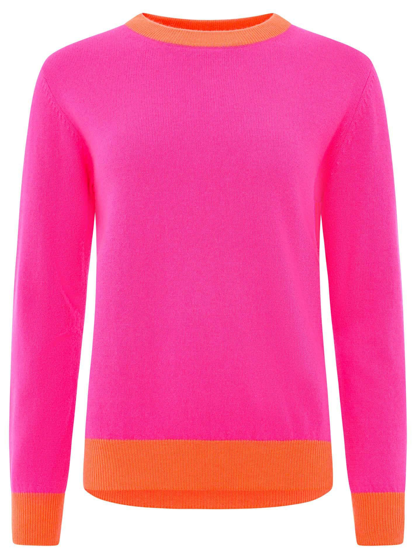 Zwillingsherz Kaschmirpullover Roundneck with "Colored Edges" Rundhalsaussc günstig online kaufen