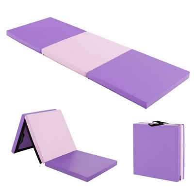 COSTWAY Gymnastikmatte Yogamatte, 180 x 60 x 5 cm, tragbar &rutschfest