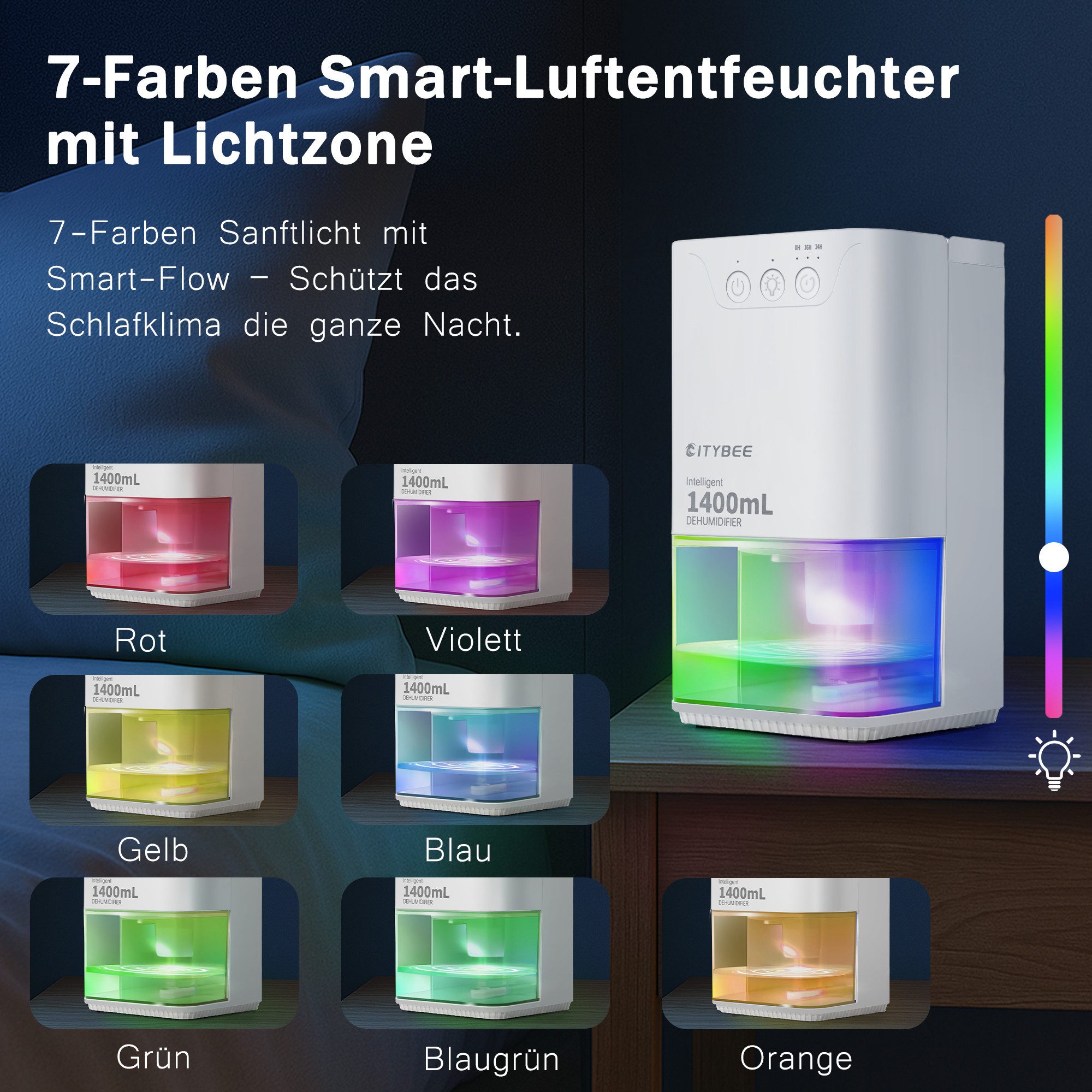 ZMH Luftentfeuchter Elektrisch 1400/2000ml Entfeuchter Dehumidifier UV-Rein günstig online kaufen