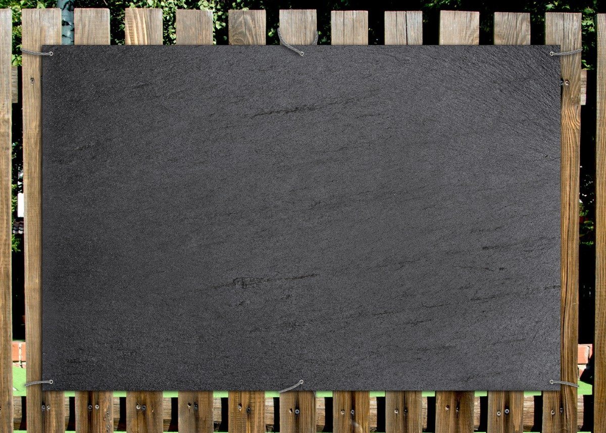 Thumbnail - Wallario Sichtschutzzaunmatten Schwarze Schiefertafel Optik - Steintafel