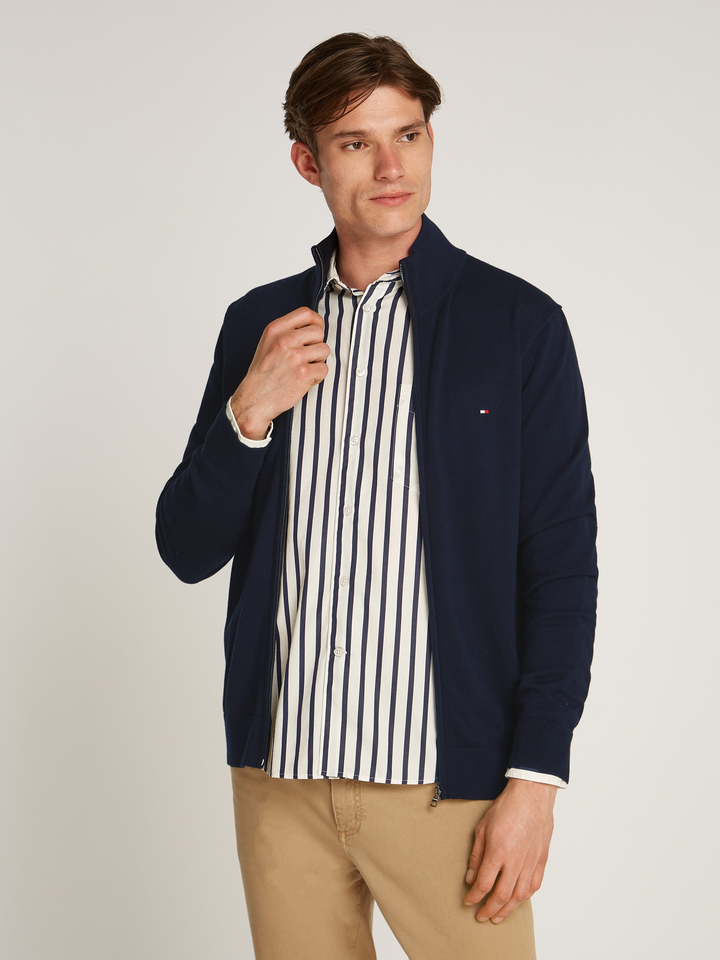 Tommy Hilfiger Strickjacke ESSENTIAL COTTON ZIP günstig online kaufen