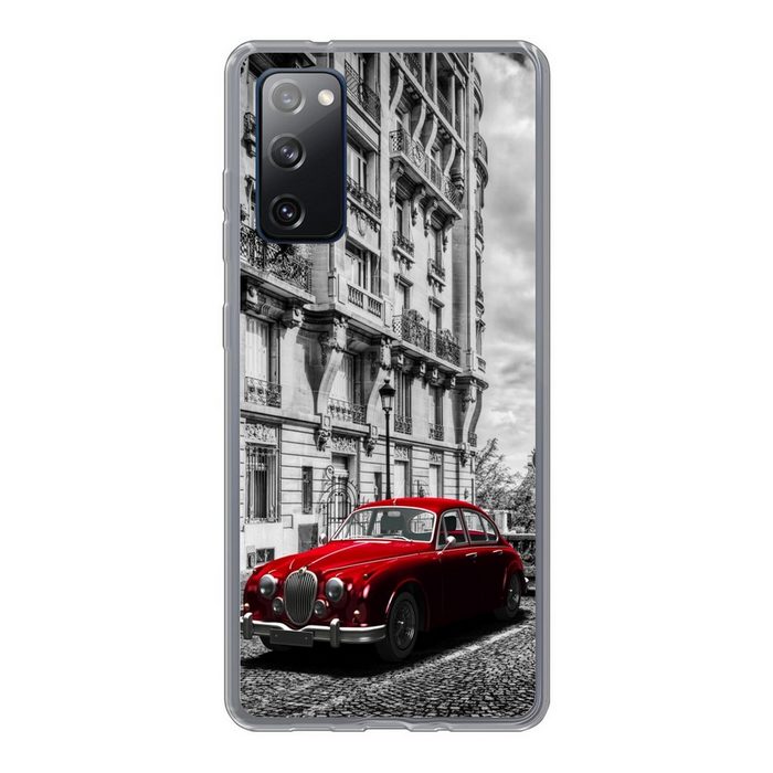 MuchoWow Handyhülle Paris - Schwarz - Weiß - Auto Phone Case Handyhülle Samsung Galaxy S20 FE Silikon Schutzhülle