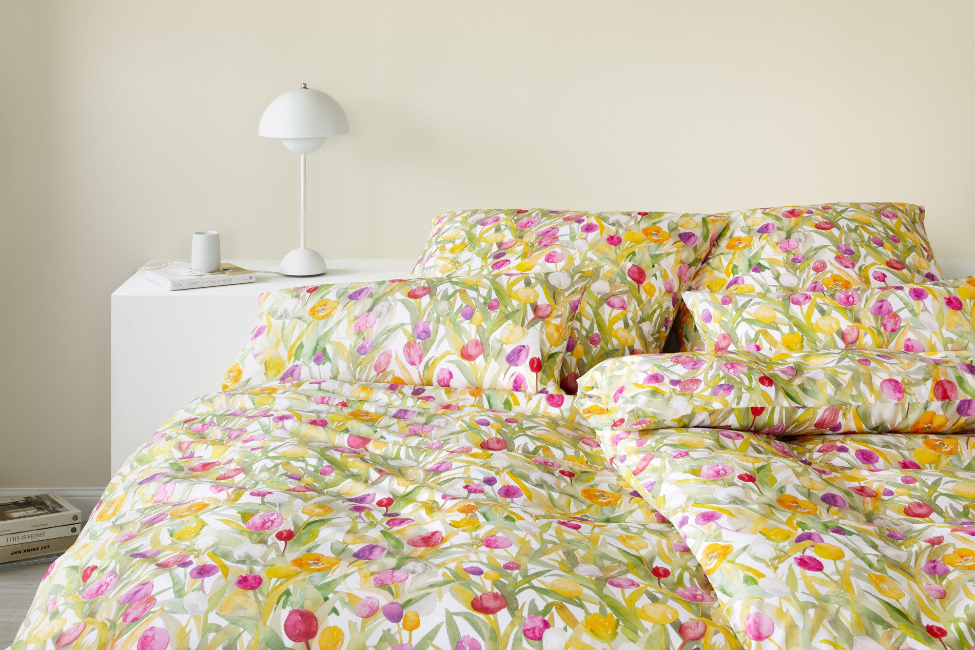 Elegante Bettwäsche Tulpen, Mako-Batist, 2 teilig, angenehmes Hautgefühl
