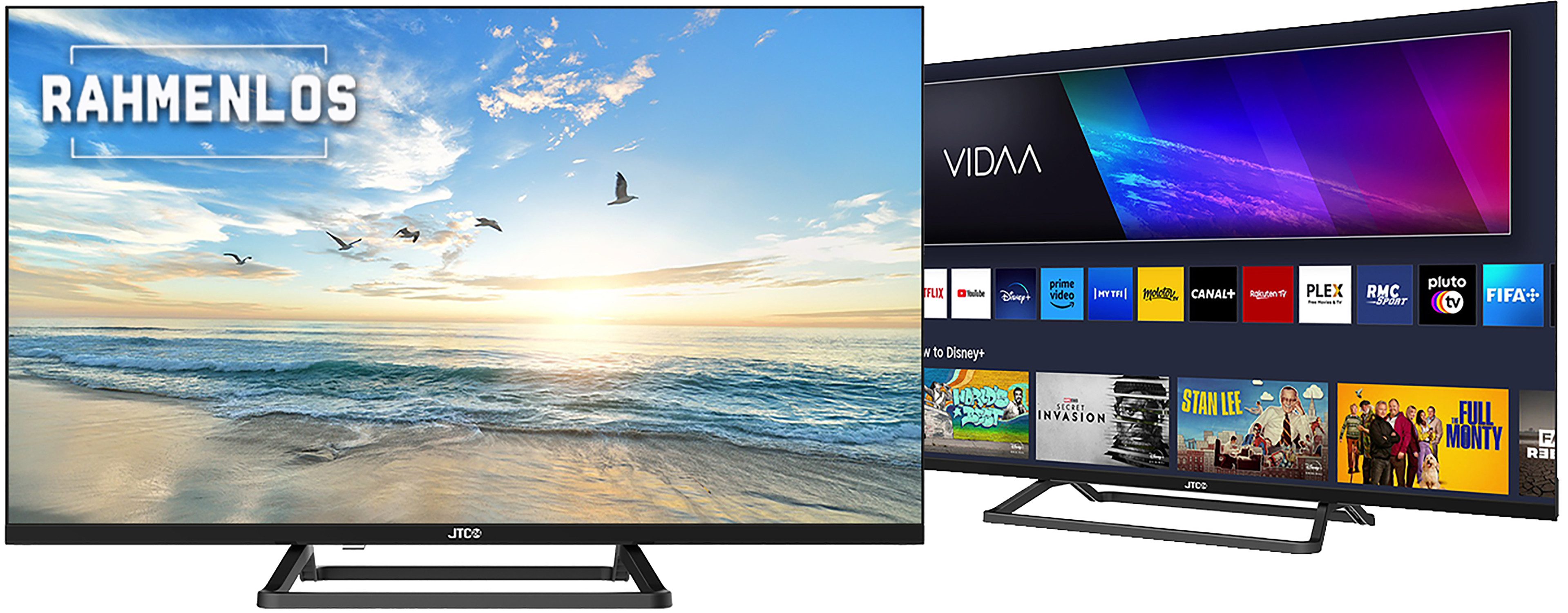 JTC-24 JTCS40F39400FL LED-Fernseher (101,00 cm/40 Zoll, Smart-TV, LAN/WLAN, DLNA, Miracast WiFi Display, rahmenlos)