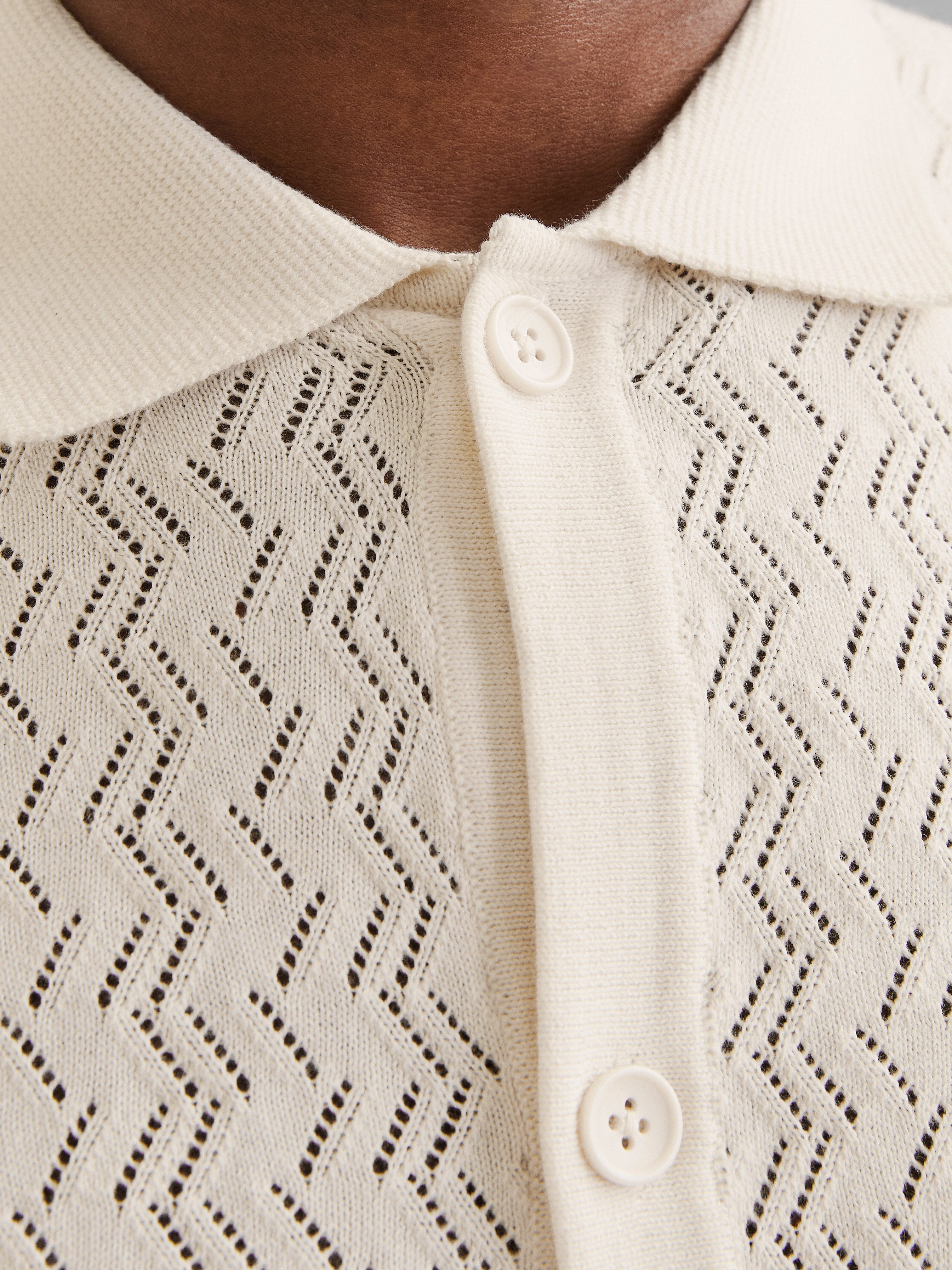 Jack & Jones Polokragenpullover JORTYLER KNIT SS POLO SN Baumwollmischung, relaxed fit