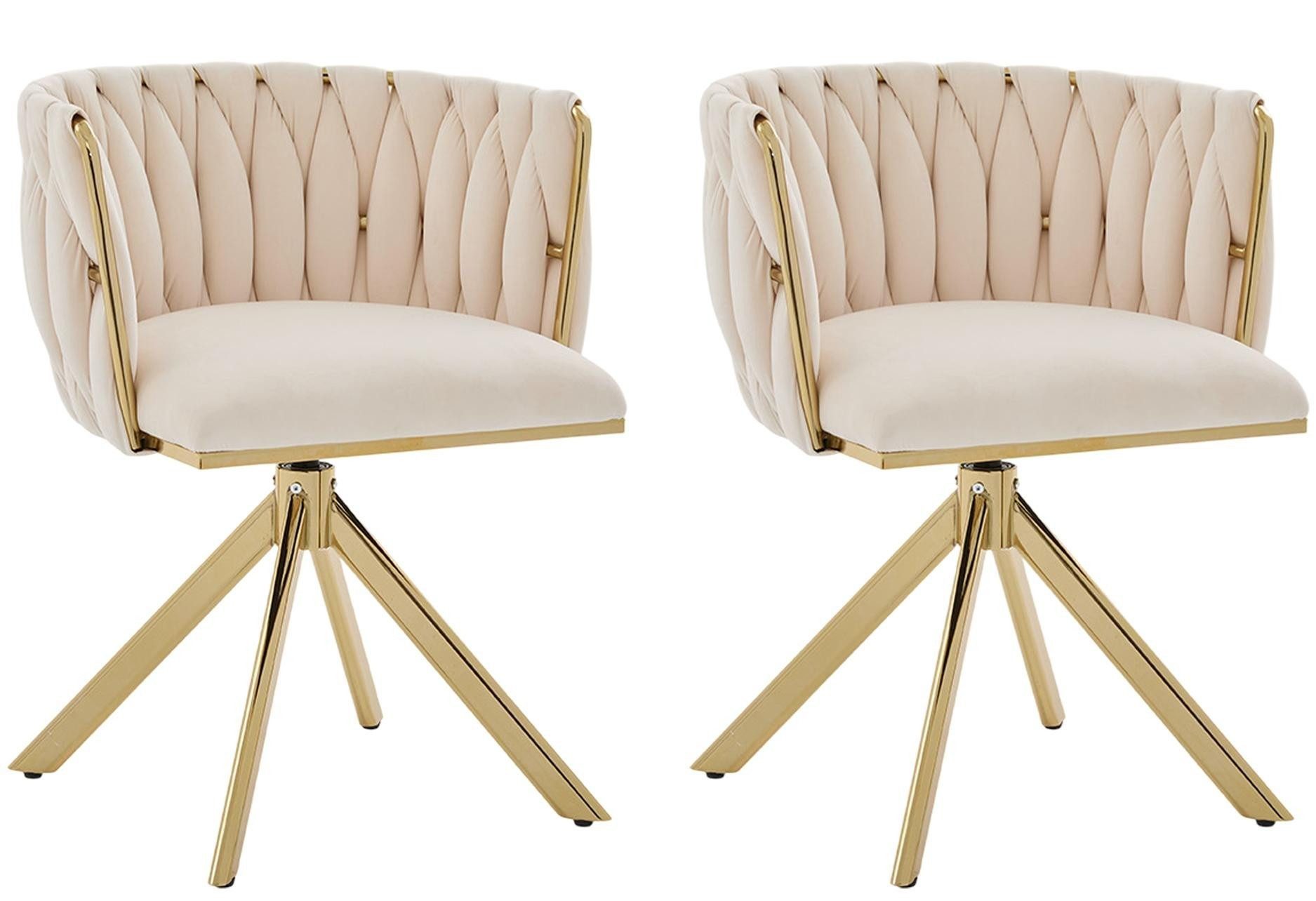 LVHOM Armlehnstuhl Set, 180° drehbar mit runden Rückenlehne, Wohnzimmerstuh günstig online kaufen