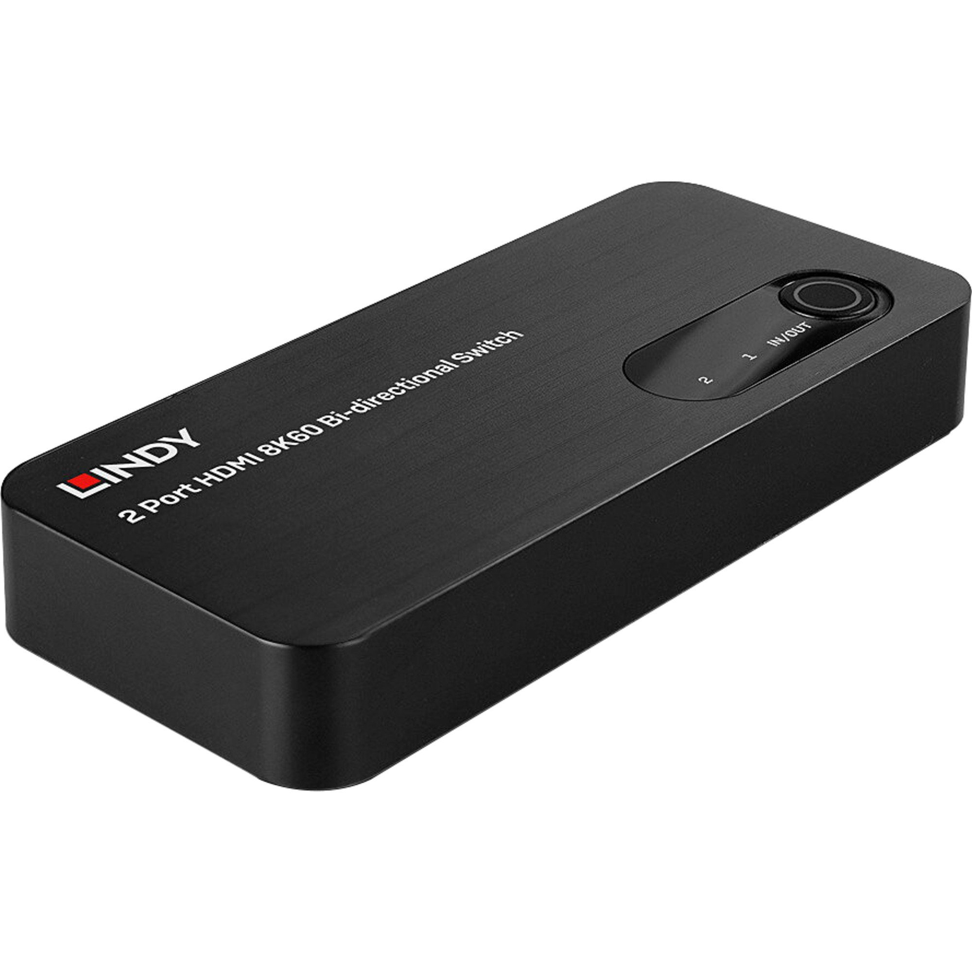 Lindy 2-Port HDMI Switch 2.1 8K60 HDR, Audio- & Video-Adapter