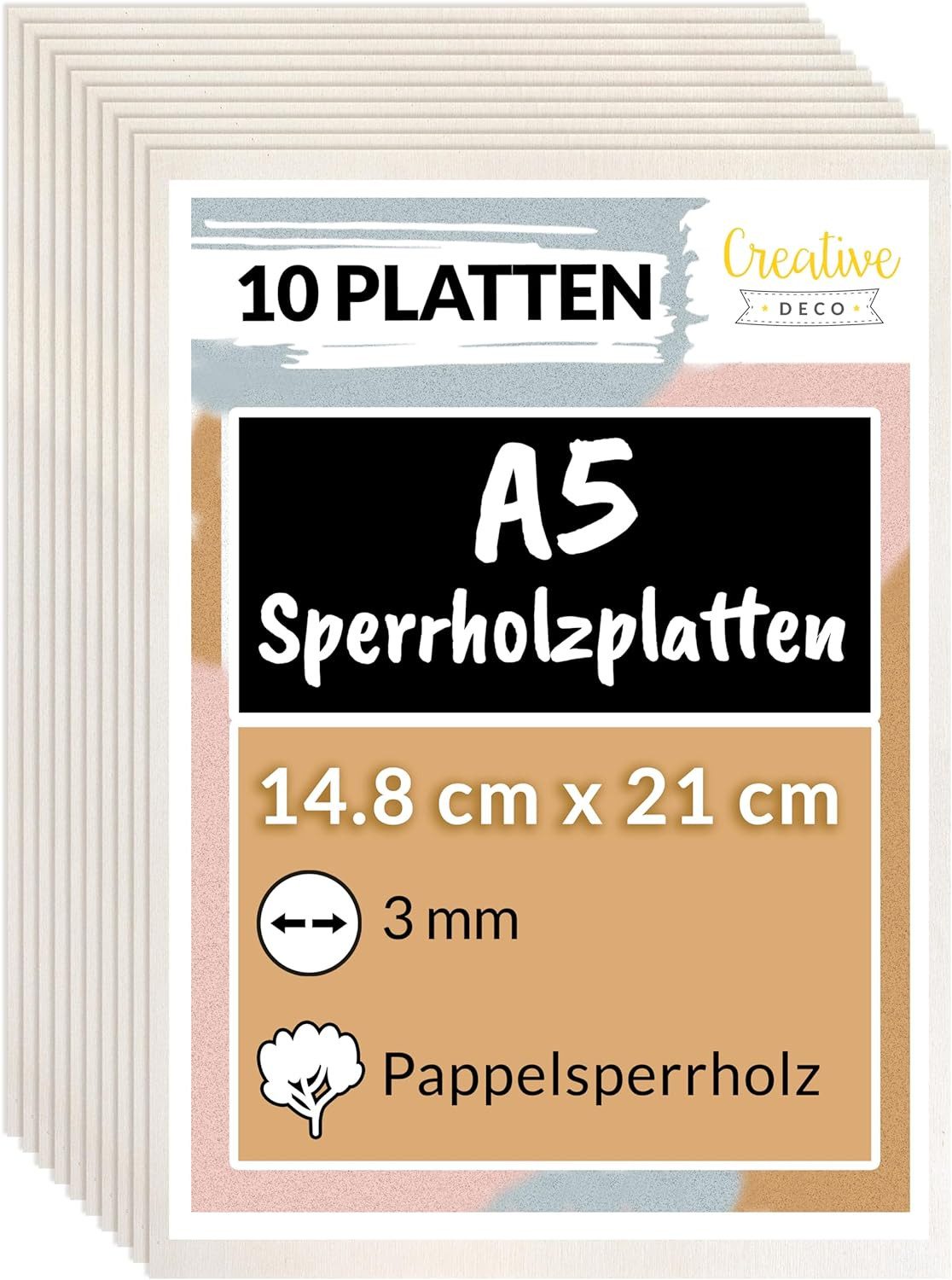 Bastelnaturmaterial Sperrholzplatte 3mm Pappelsperrholz