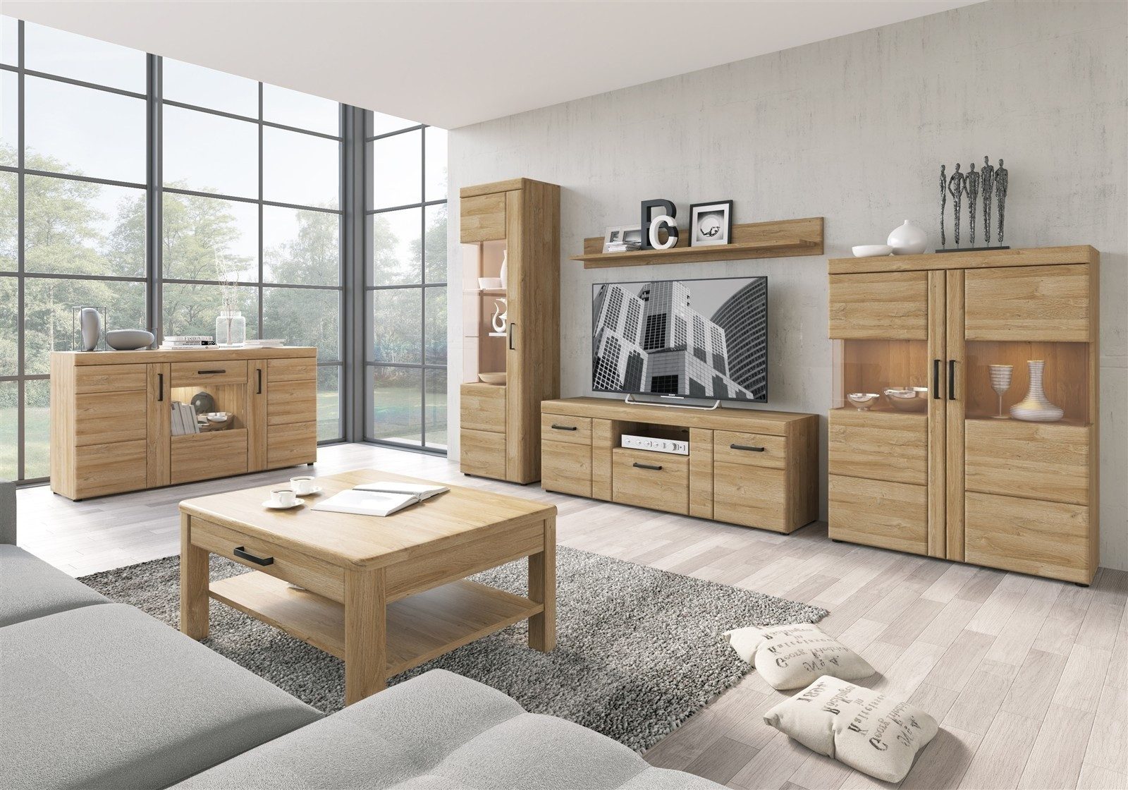 freiraum Couchtisch CORTINA, in Grandson Eiche Dekor - 100x45,6x75 (BxHxT)