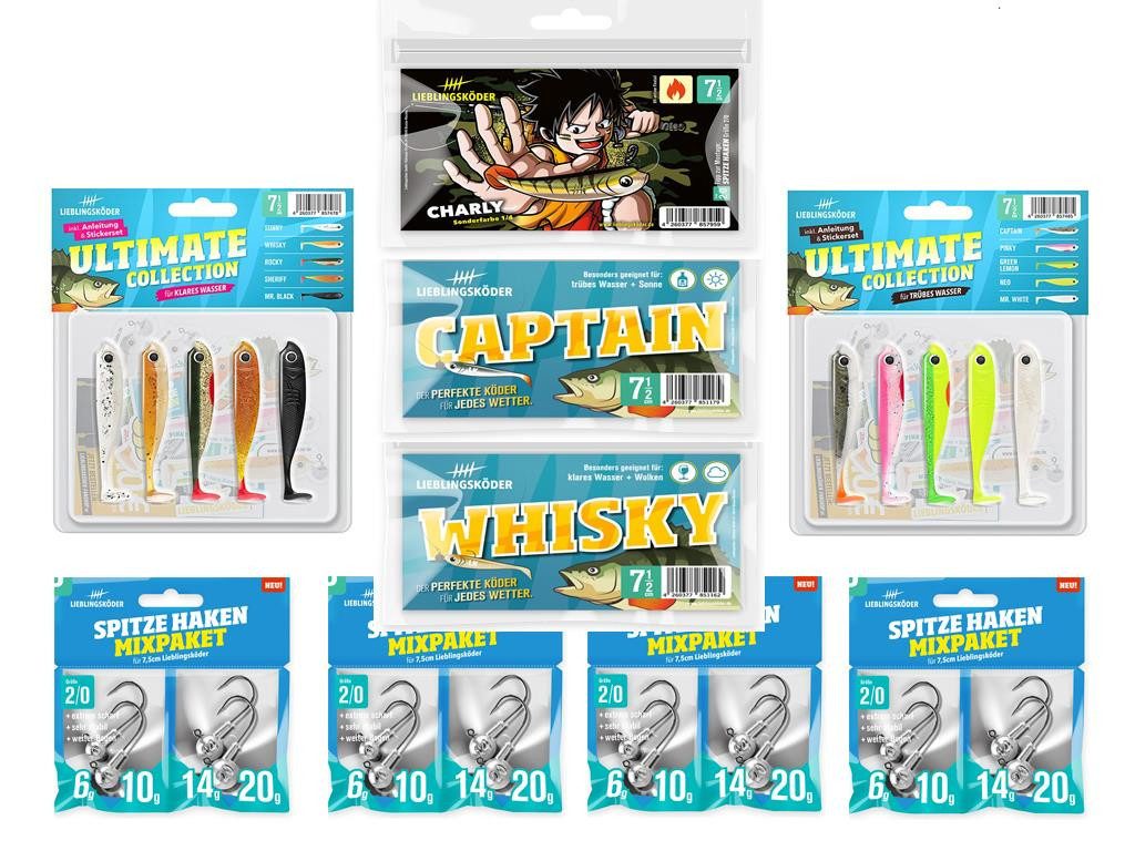 Lieblingsköder Kunstköder Lieblingsköder 7,5 cm - Barsch - großes Starter-Set, (SpinMad Originals 10 g, 1-St. SpinMad Originals 15 Farben), Effektiver Lauf, Exzellente Verarbeitung