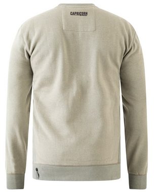 Capricorn Rockwear Sweatshirt Rockridge hellgrau Rubberprint auf der Brust und im Nacken, Größen von S bis 5XL