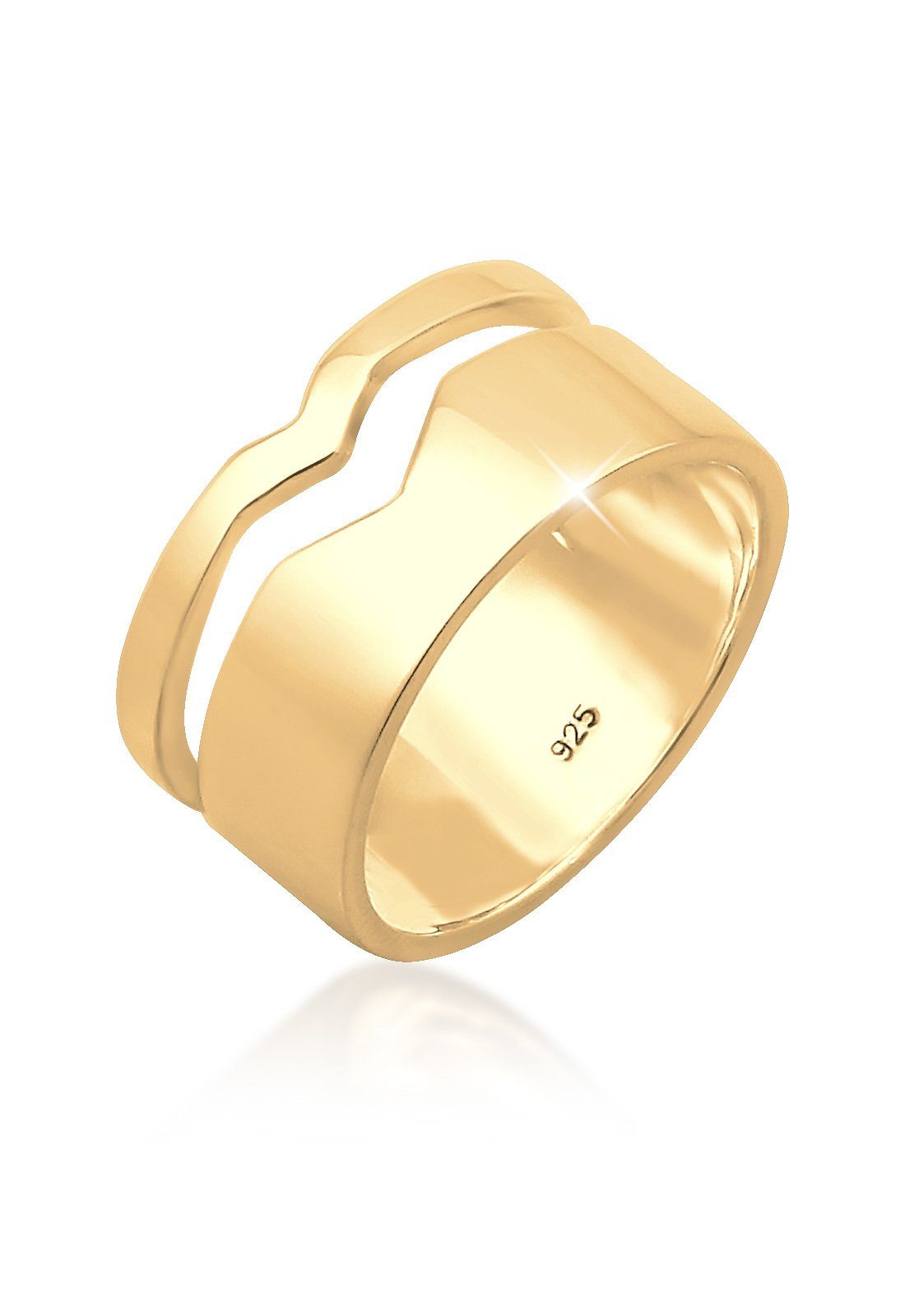 Gold Figa Silber Geo Basic 925 Cut-Out Bandring Elli Fingerring Trend