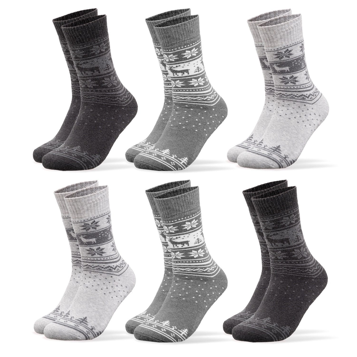 OCCULTO Norwegersocken Damen Norweger Socken 6er Pack (Modell: Frida) (6-Paar)