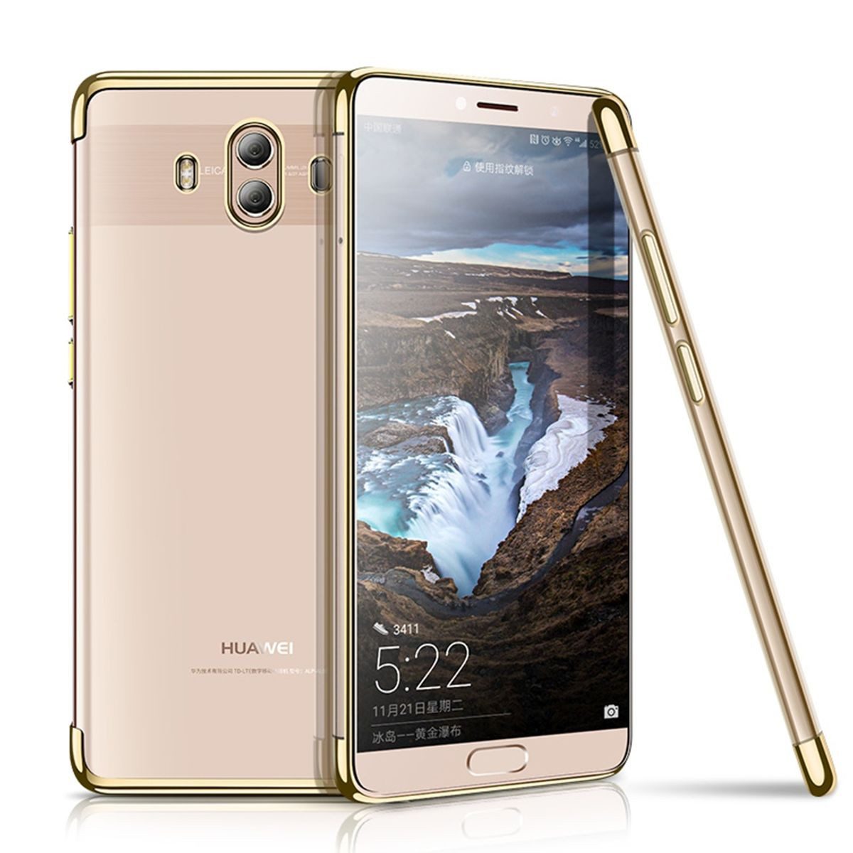 König Design Handyhülle Huawei Mate 10, Huawei Mate 10 Handyhülle Bumper Backcover Gold