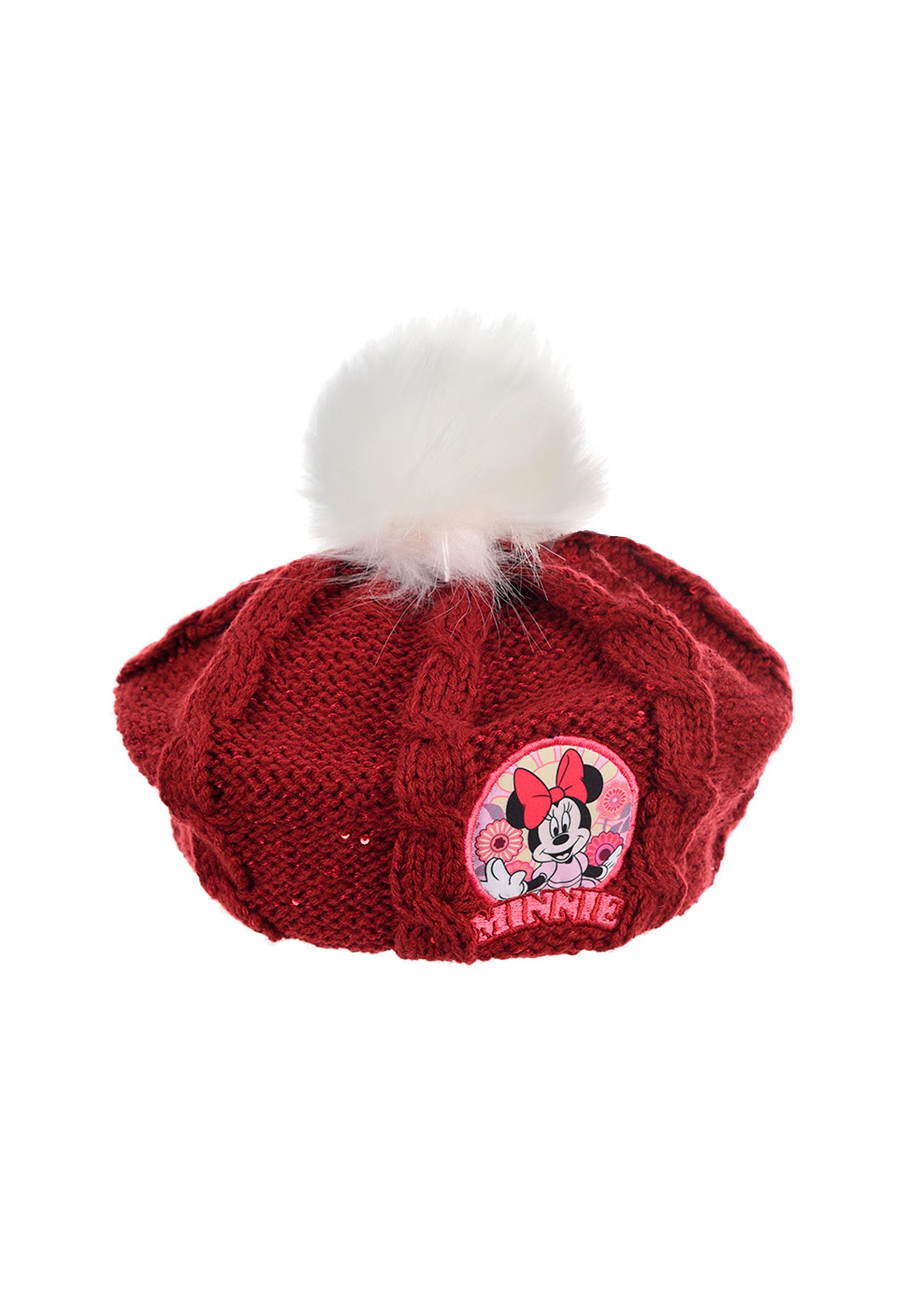 Bommelmütze Mädchen Kinder Winter-Strick-Baskenmütze