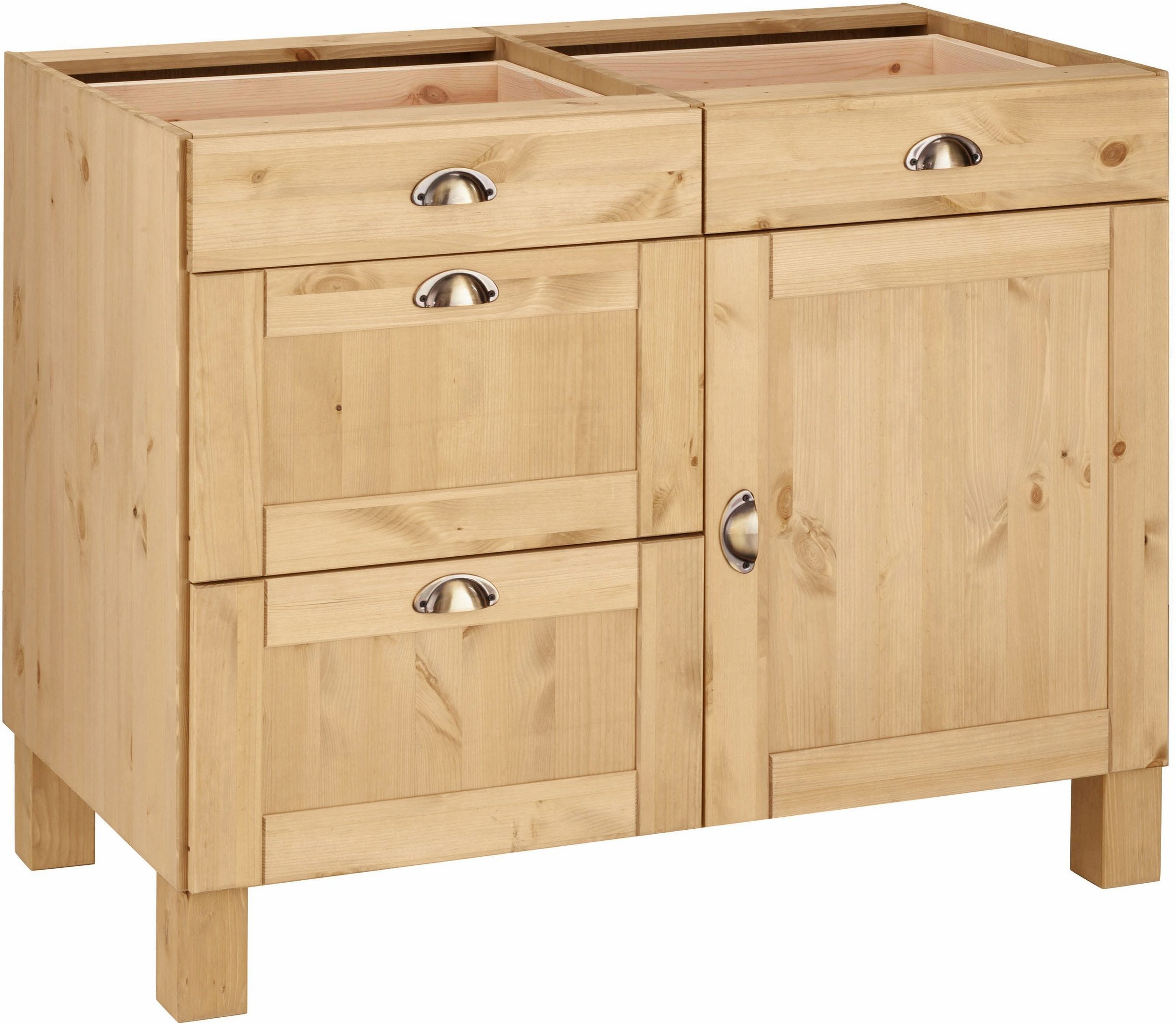 Home affaire Unterschrank Oslo 100 cm breit, ohne Arbeitsplatte, 2 Schubkästen, 2 Auszüge