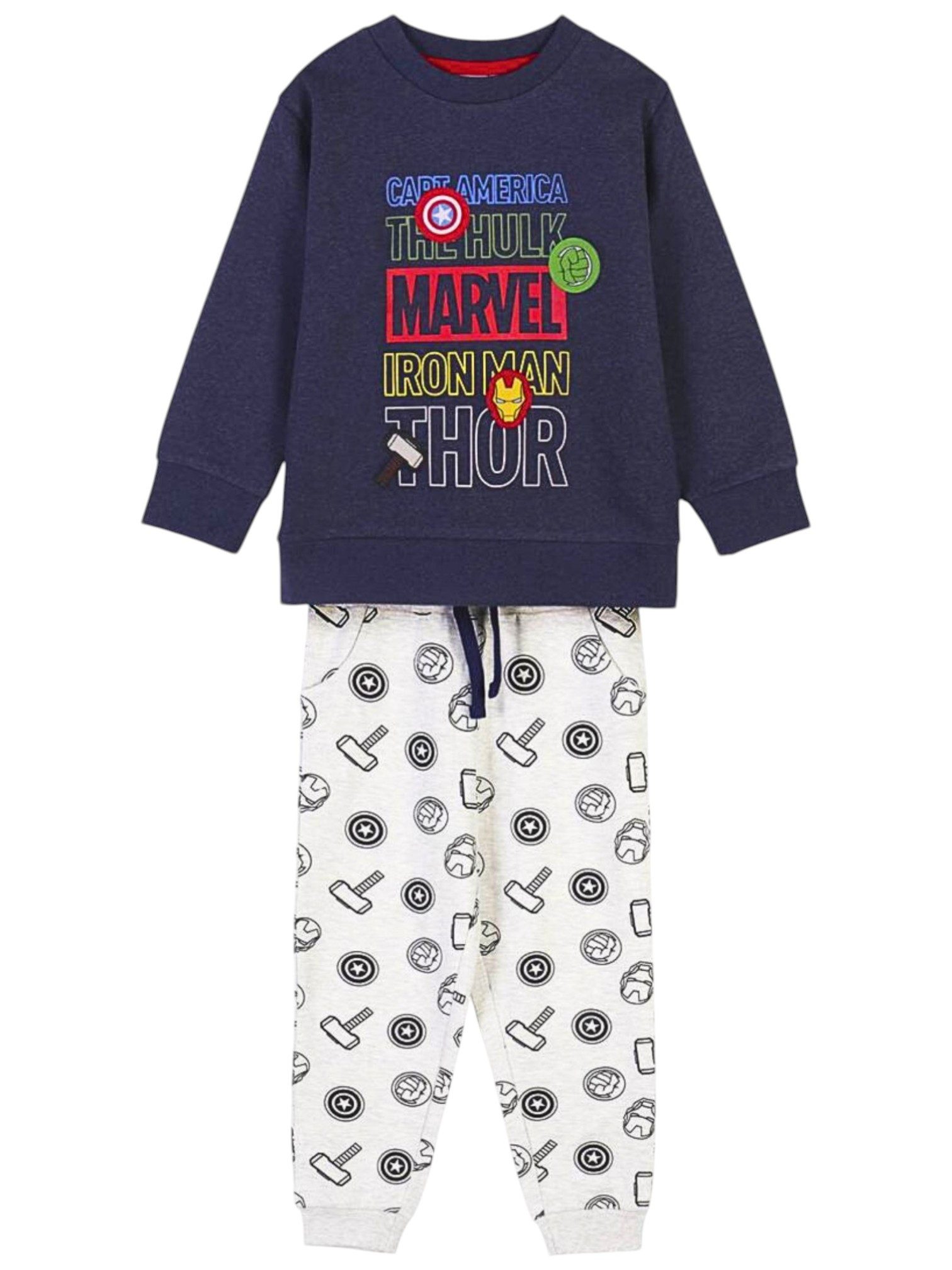 Cerdá Freizeitanzug Marvel (3-tlg), Jungen 3er Set Sweatshirt & 2 Hosen Größe 98 - 122 cm