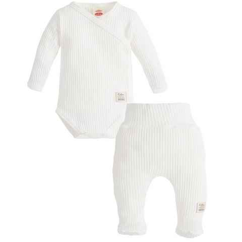 Makoma Erstausstattungspaket Baby Kleidung-Set Wickelbody & Hose mit Fuß Neutral -Harmony- (Set, 2-tlg) 100% Baumwolle