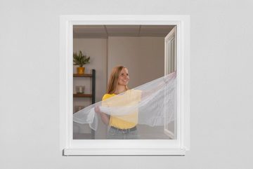 SCHELLENBERG Fliegengitter-Gewebe 50710, mit Klettband, für Fenster, ohne bohren, 100x100 cm, weiß