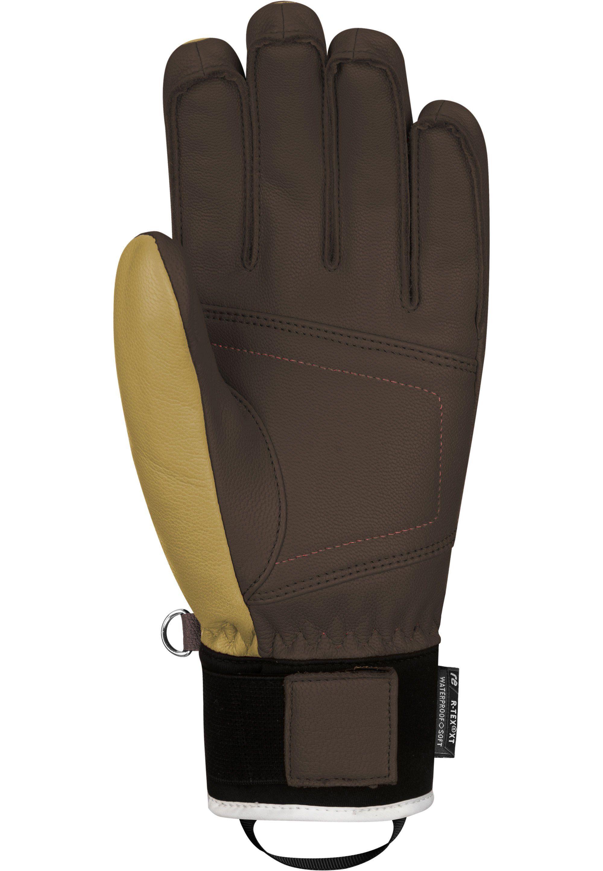 atmungsaktivem Highland wasserdichtem und beige-braun aus R-TEX® XT Material Reusch Skihandschuhe