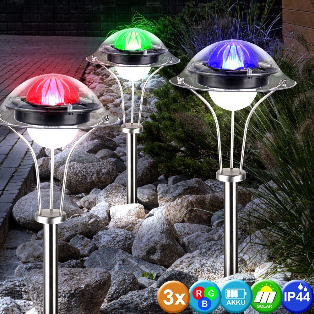 Dekolicht, 3er Set Gartenleuchten Fabwechsler Solarlampen