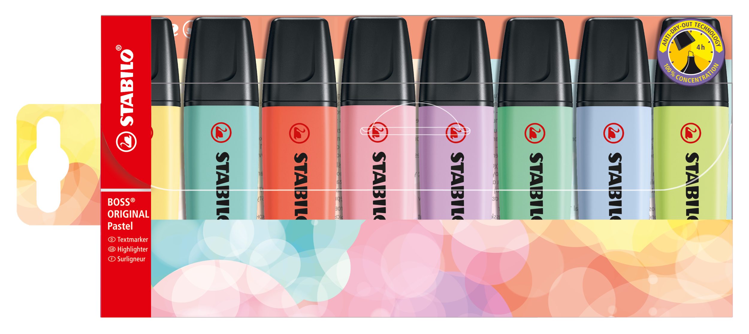 STABILO Marker STABILO BOSS Textmarker - 2+5 mm - pastell - 8er Set