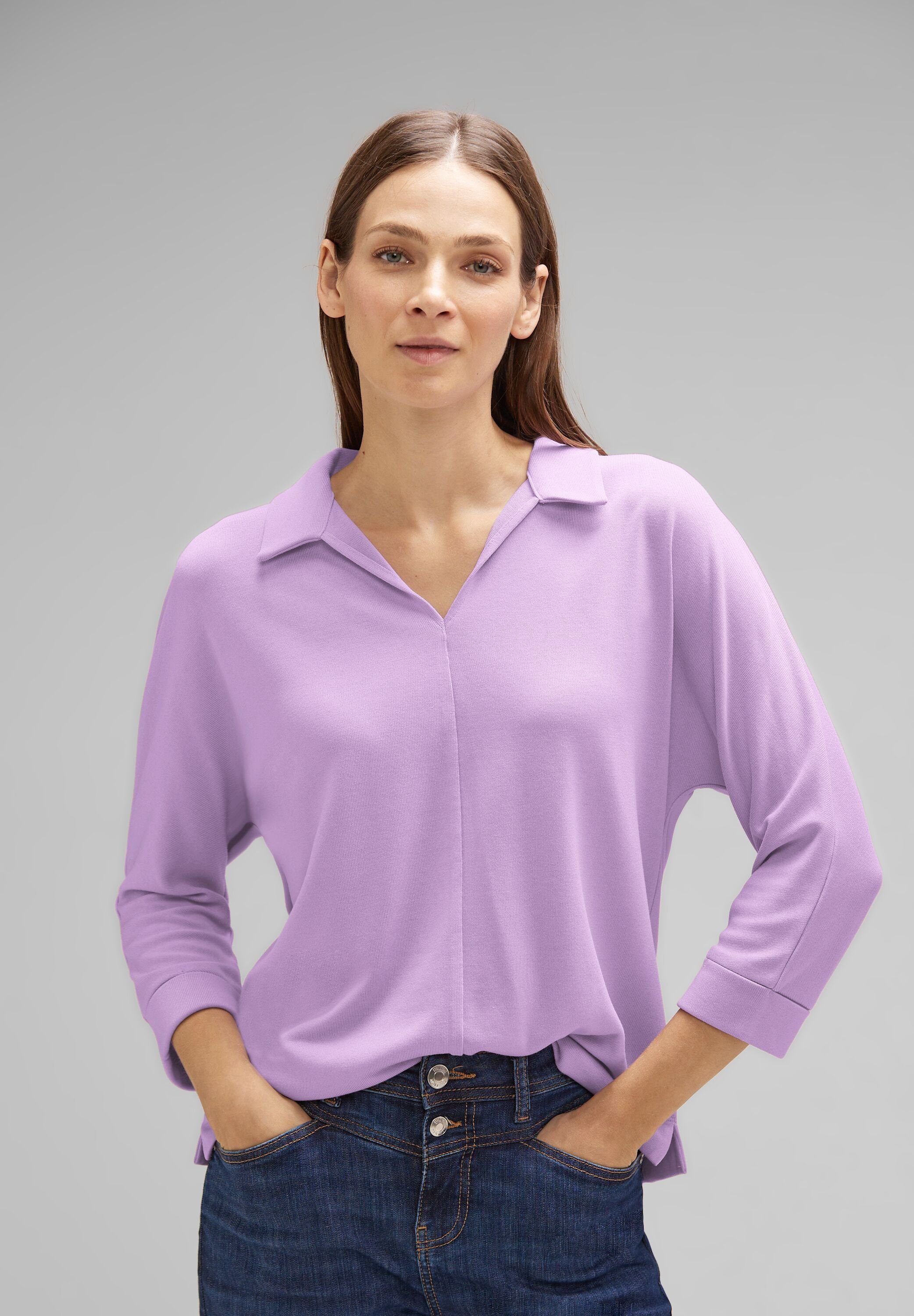 STREET ONE 3/4-Arm-Shirt mit 3/4 Ärmeln soft pure lilac