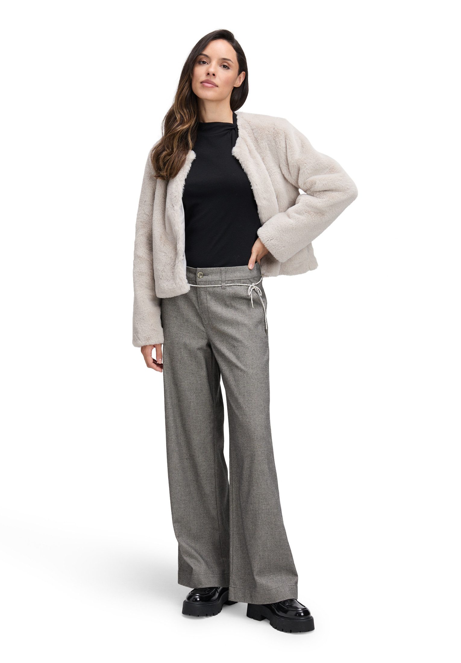 Cartoon Stoffhose Damen mit Bindegürtel