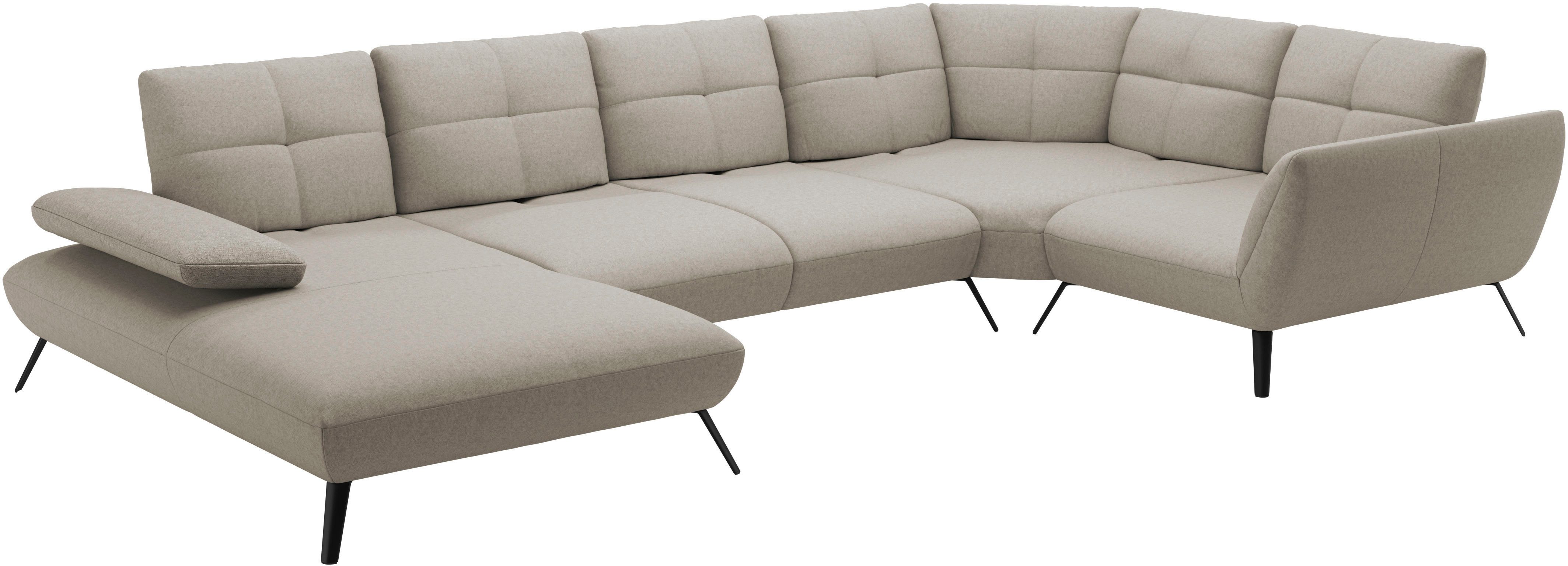 OTTO home Wohnlandschaft Mikado U-Form, inkl. Sitztiefenverstellung und Armteilverstellung
