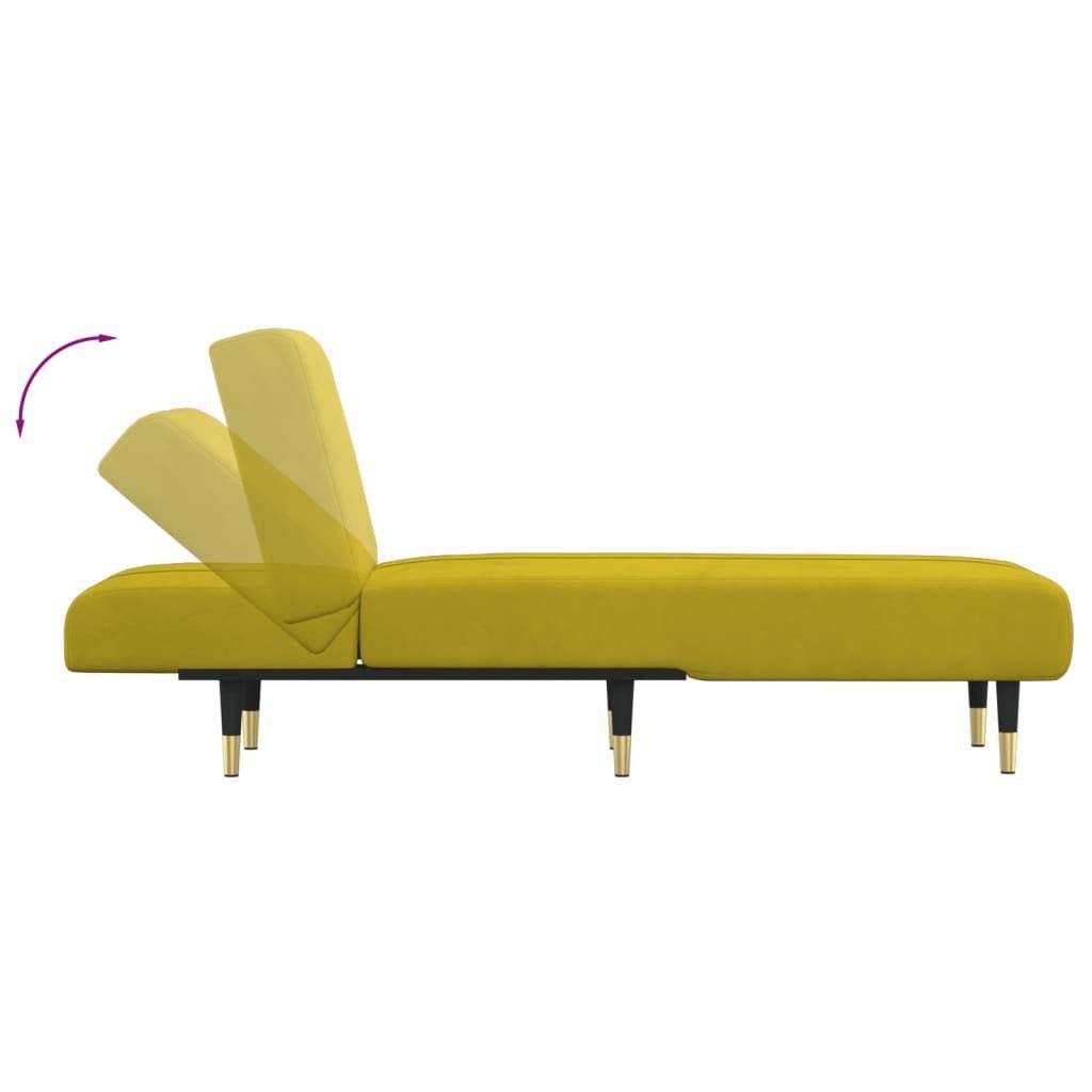 Gelb Teile Chaiselongue Samt, 1 Chaiselongue vidaXL