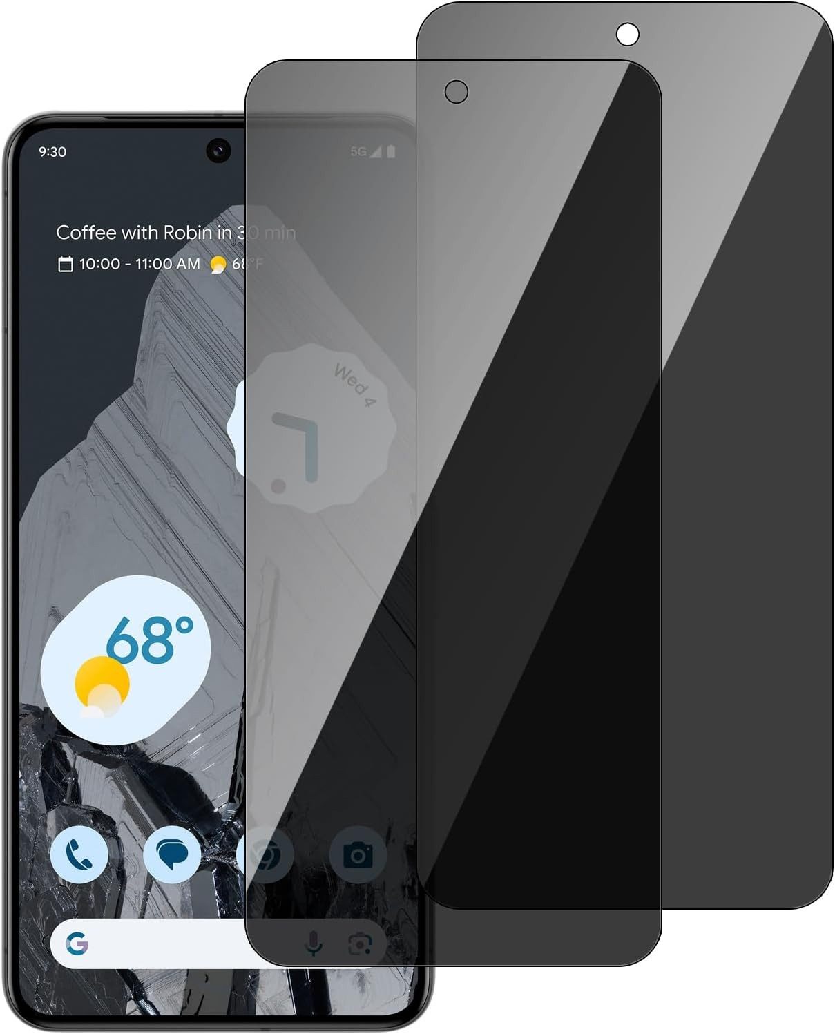 Baker Sichtschutzfolie 2 Stück Panzerglas Blickschutz für Google Pixel 6 6a 6 Pro 7 7a 7 Pro, (Fingerabdruck wird nicht unterstützt, (2 Pack), 8 8a 8 Pro 9 9a Pro Privacy Schutzglas Displayschutzfolie Schutzfolie