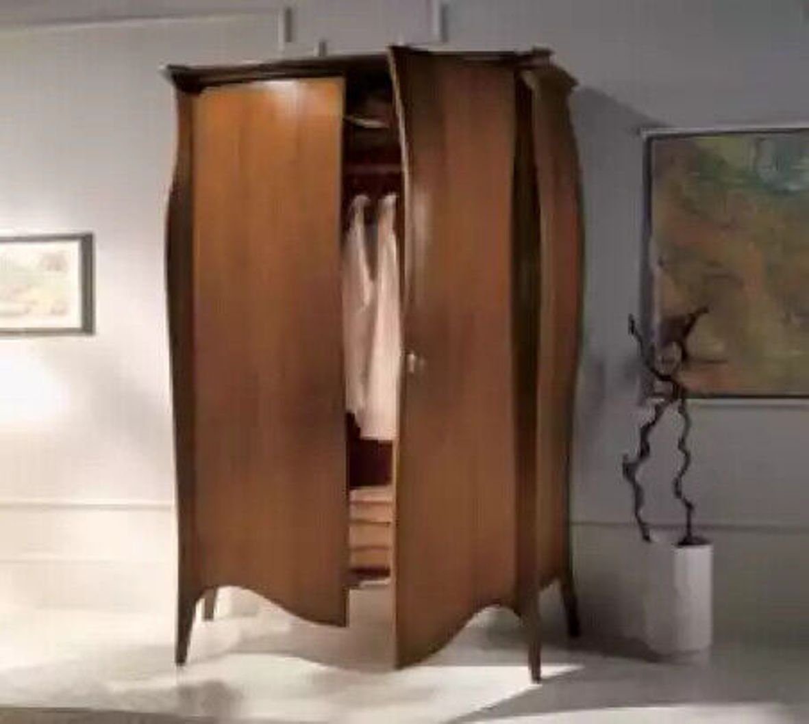JVmoebel Kleiderschrank Braun Massive Schlafzimmer in Möbel Made Nur Holzschrank Italien Kleiderschrank (5-St., Italy Kleiderschrank)