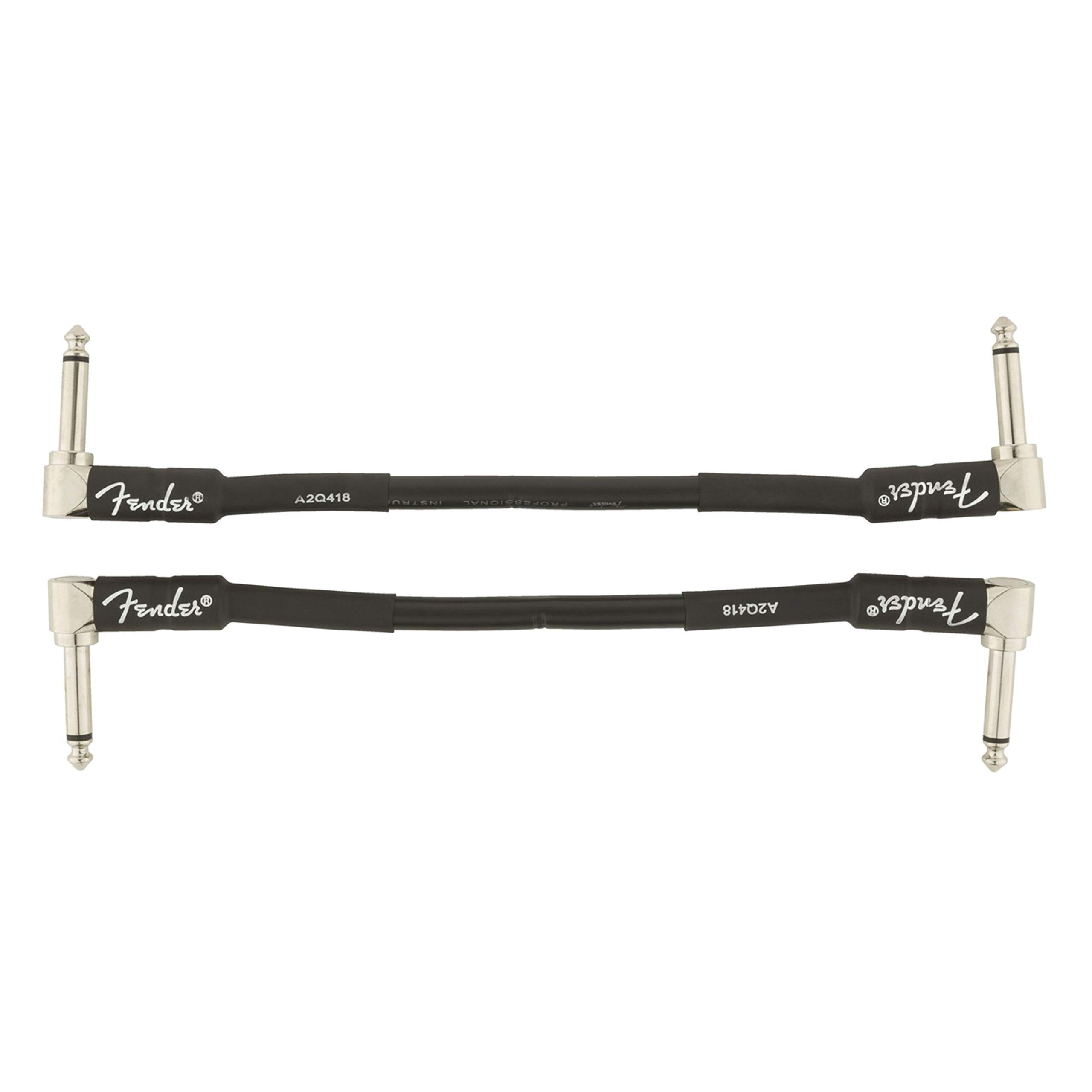 Fender Audio-Kabel, Professional Patch Cable BLK 15 cm - Stereo Patchkabel