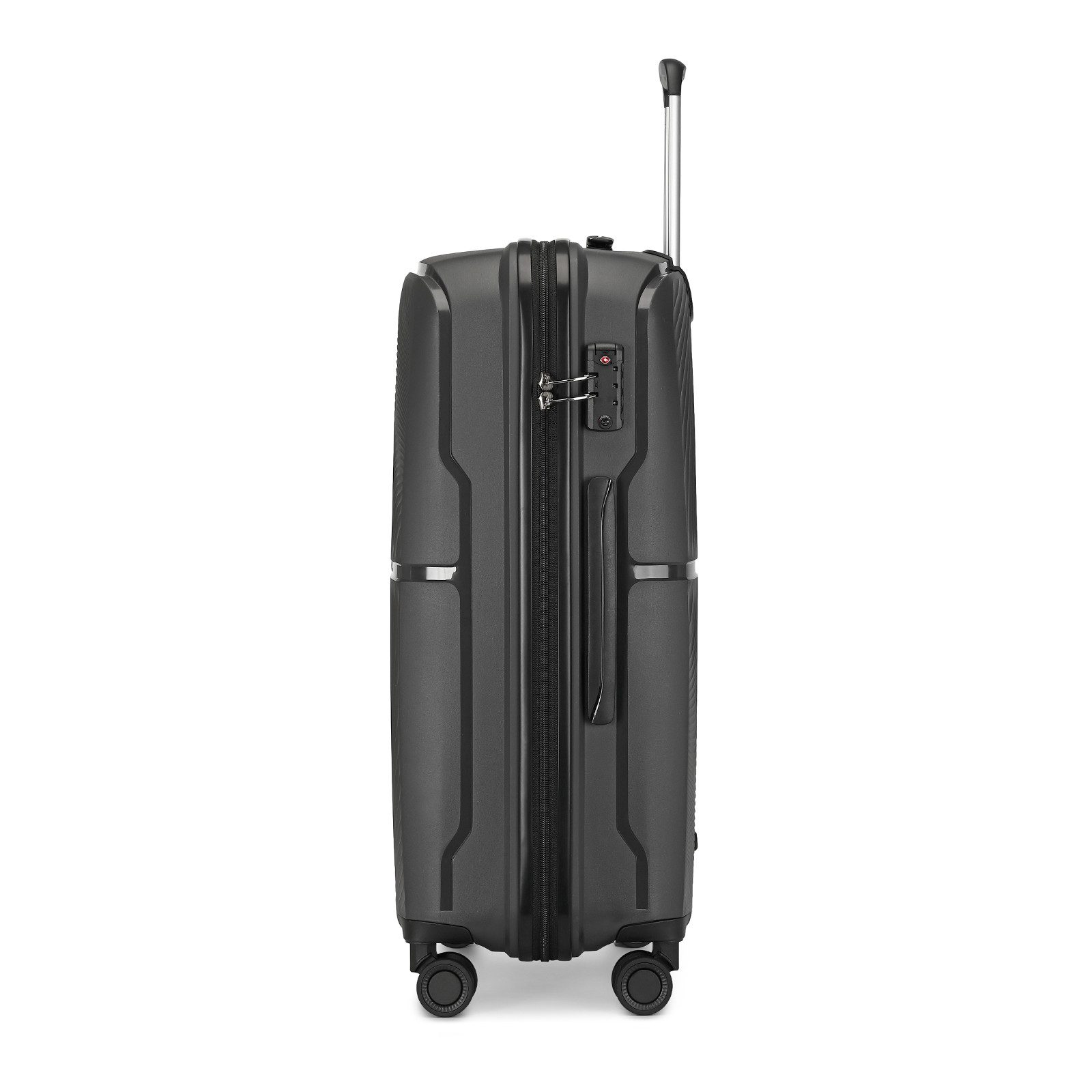 British Traveller Koffer Hartschale Koffer Trolley PP Handgepäck Reisekoffer mit 4 Spinnerräder – Bild 5 von 5
