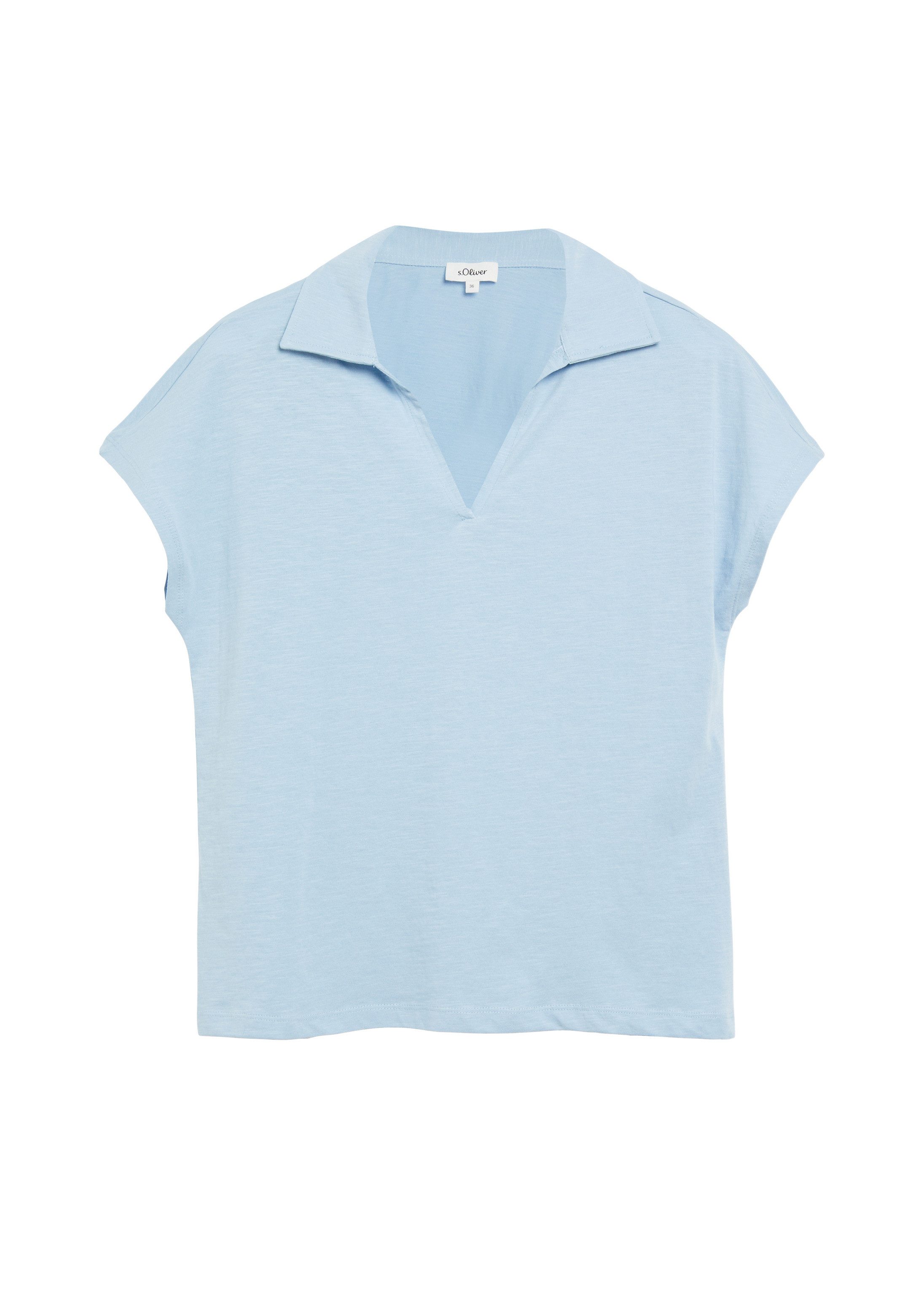 s.Oliver Kurzarmshirt Polo-Shirt T-Shirt mit Polokragen und überschnittenen Schultern