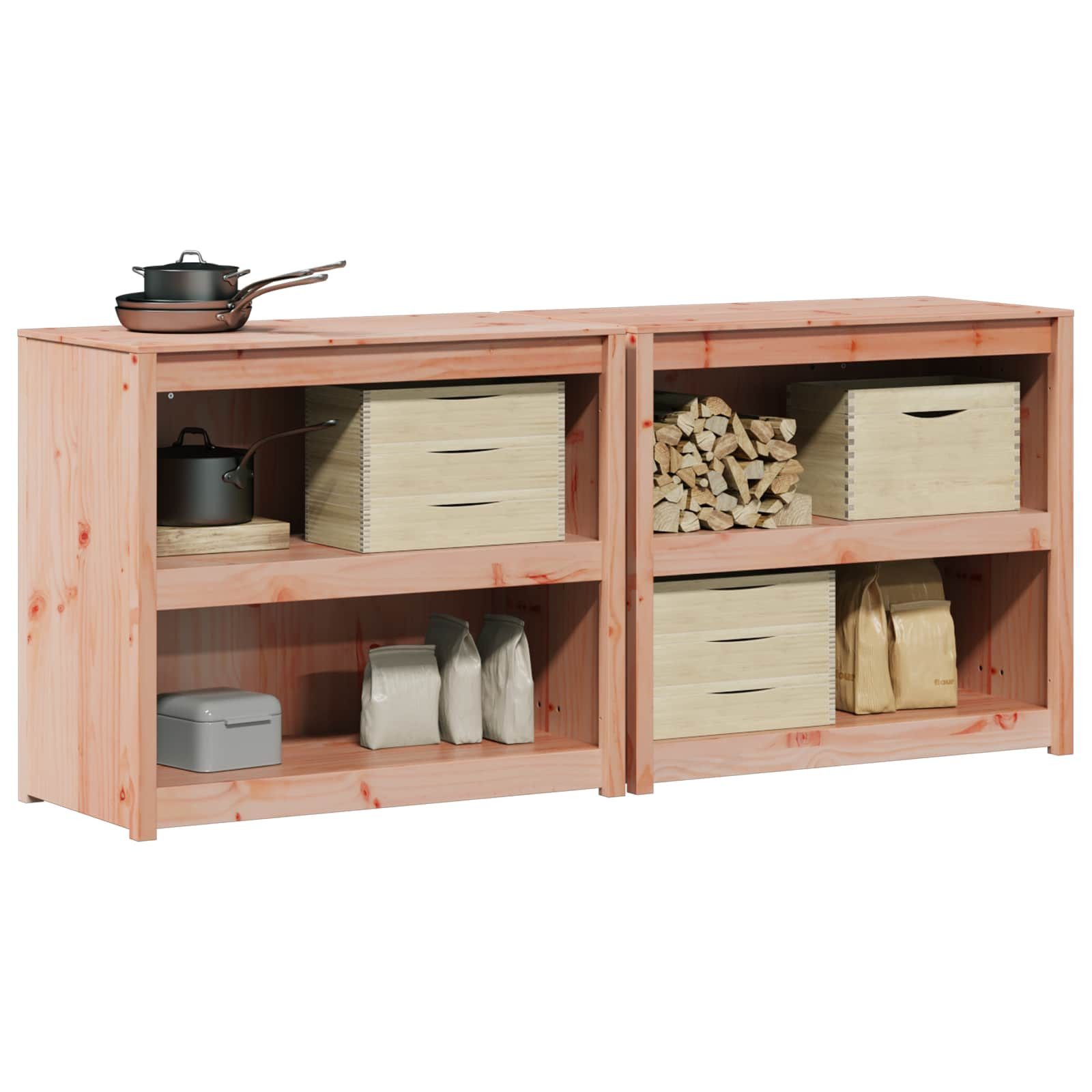 vidaXL Unterschrank 212 x 55 x 92 cm Außenküchenschrank MEPPEL 2 pcs Natürlicher Douglas