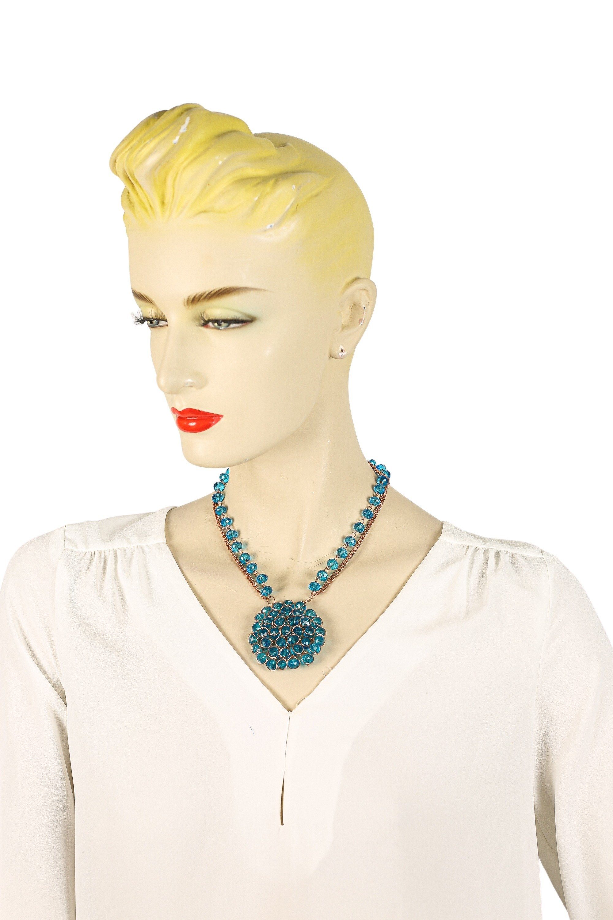 COLLEZIONE ALESSANDRO Kette mit Anhänger Raja, zweireihige Kette mit rundem Anhänger