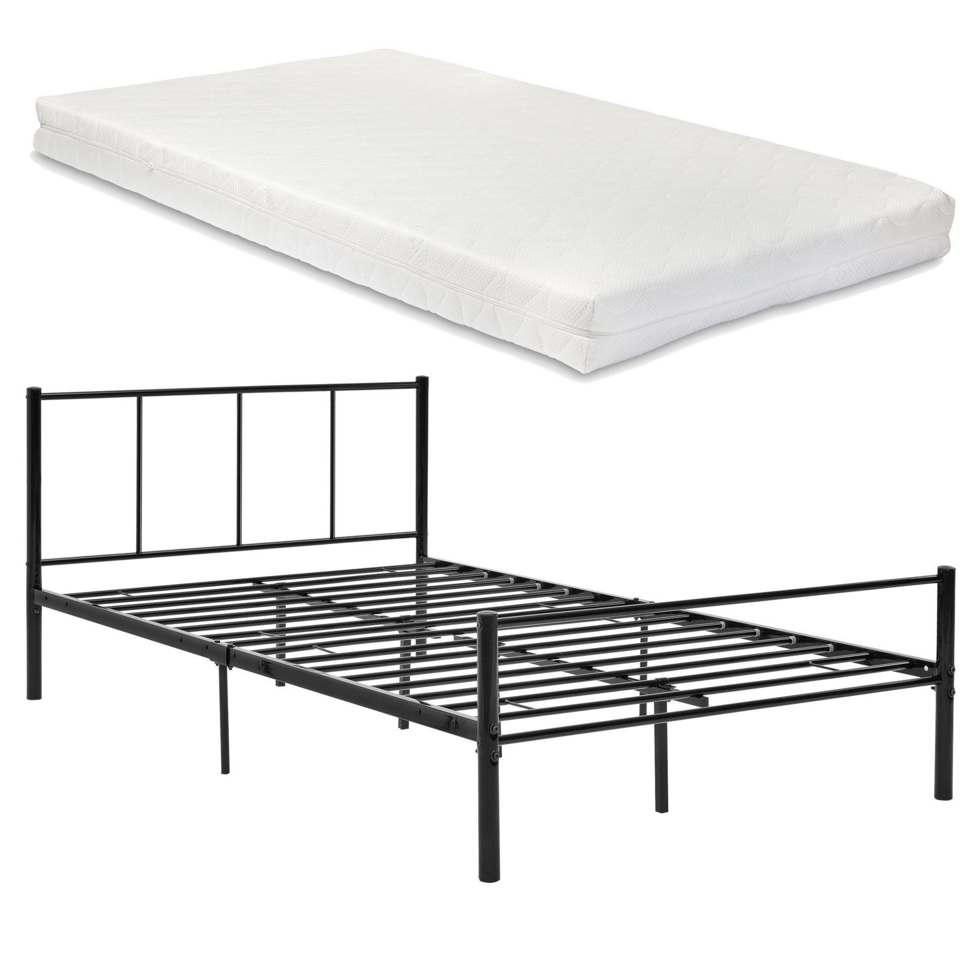 en.casa Metallbett, »Laos« 120x200 Schwarz mit günstig online kaufen