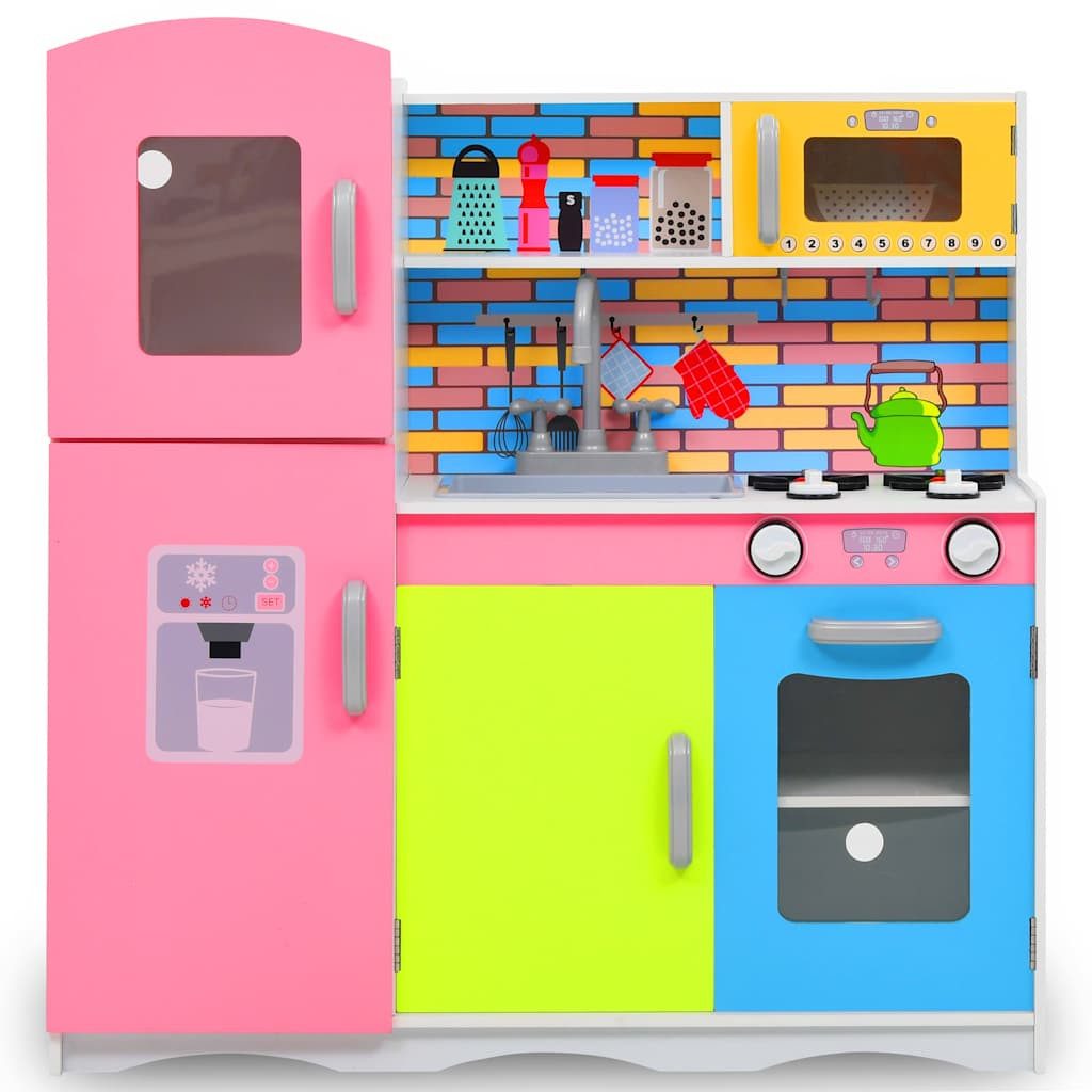 vidaXL Spielküche Kinderspielküche MDF 80 x 30 x 85 cm Mehrfarbig MDF