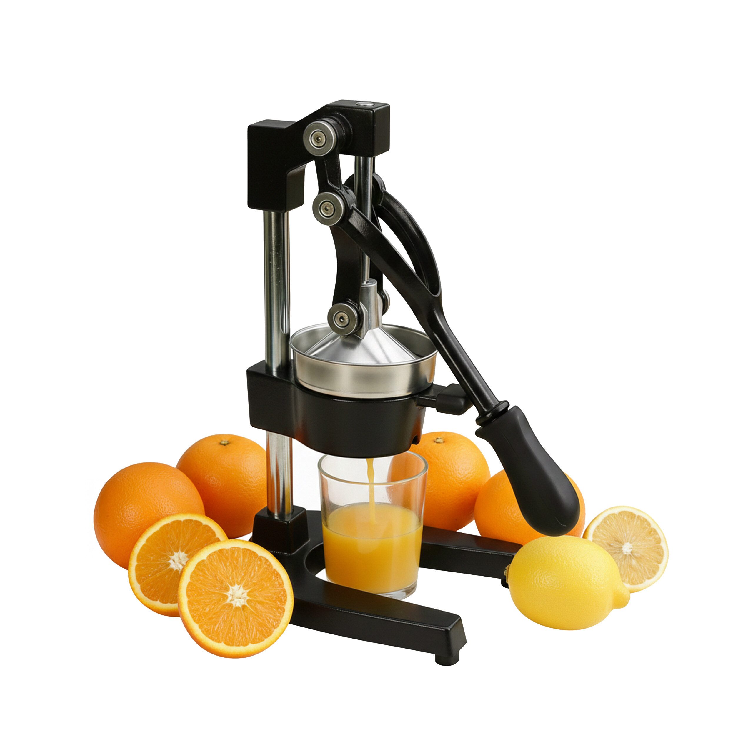 relaxdays Zitruspresse Manuelle Saftpresse mit Hebel, schwarz
