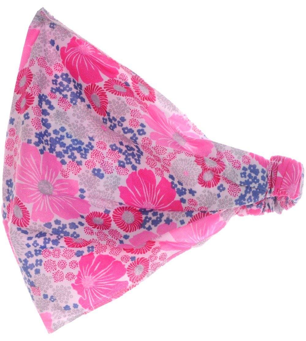 La Bortini Kopftuch Kopftuch Sommer Mütze für Baby Kinder Sommertuch Bandana mit Blumen, aus reiner Baumwolle, in Rosa, gemustert, Blumenmuster