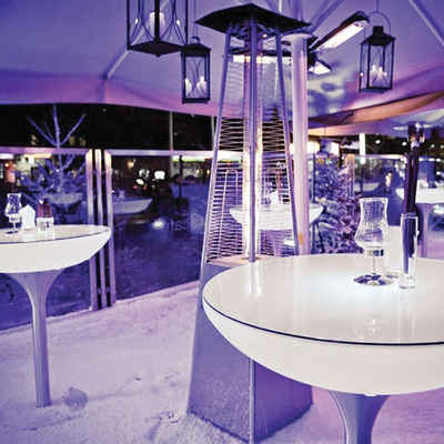 Moree Dekolicht »Lounge Table Outdoor 105cm-Alu-Gebürstet, Weiß, Transluzent«