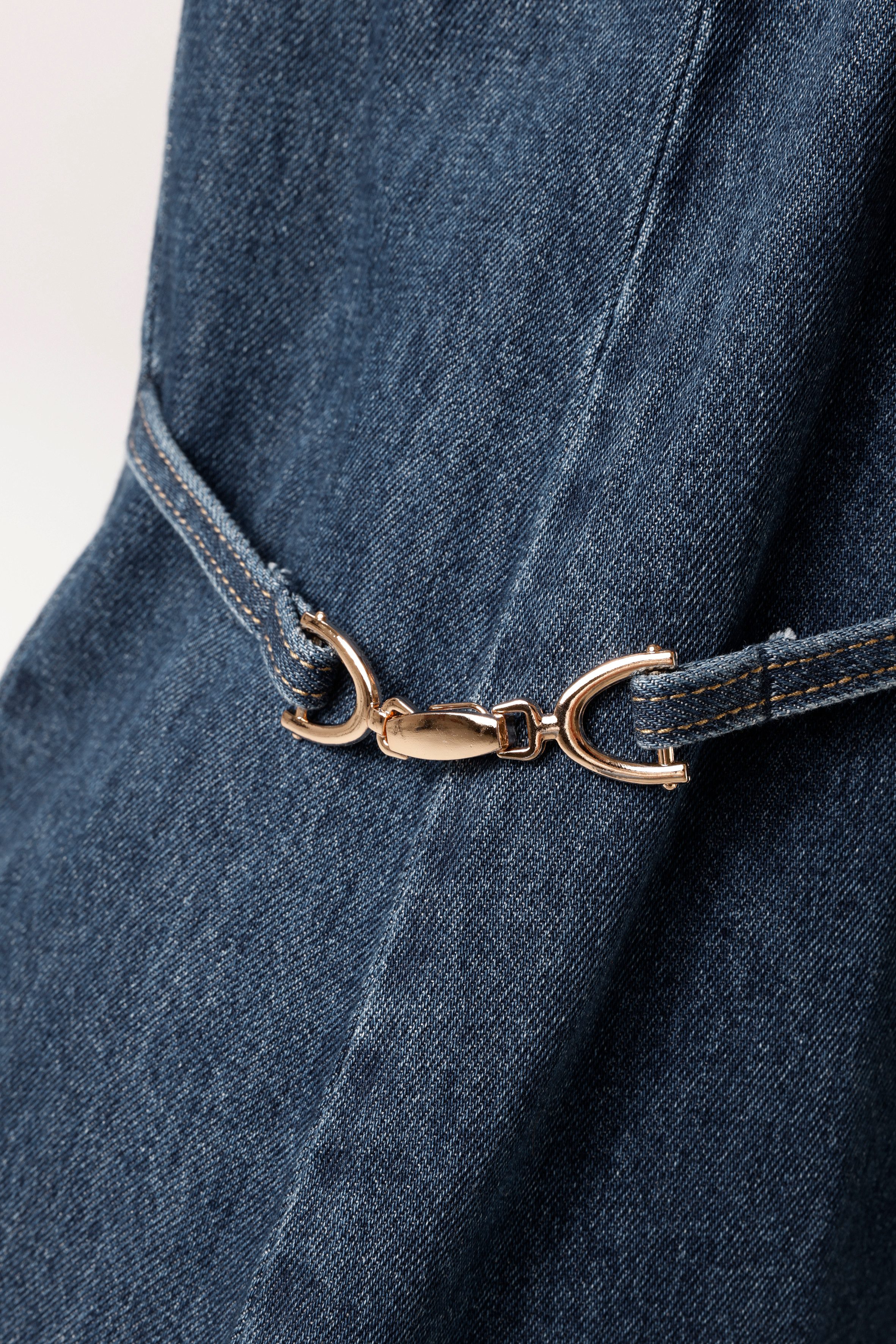 Aniston CASUAL Jeanskleid mit goldfarbenen Schmuck-Elementen an den Seiten - NEUE KOLLEKTION – Bild 4 von 5