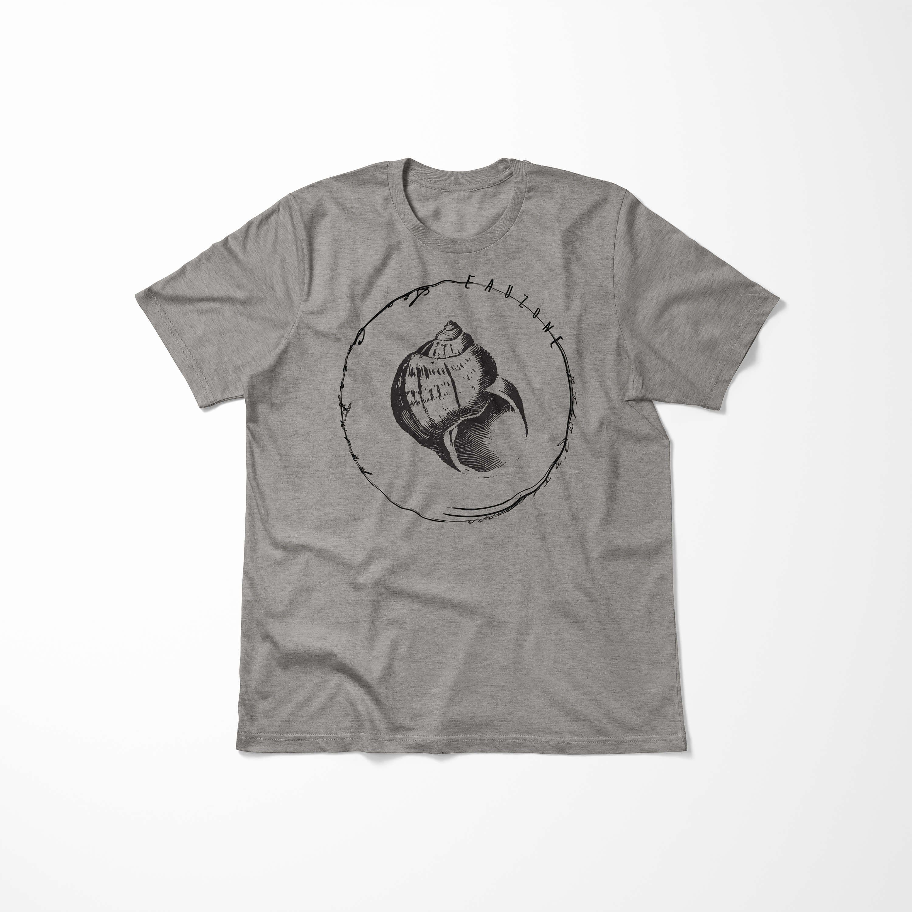 Sinus Art Sea / Struktur feine sportlicher Schnitt Serie: Creatures, 022 Ash T-Shirt - Tiefsee Fische T-Shirt und Sea