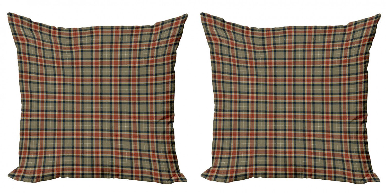 Abakuhaus Schottenkaro Quadrate Stück), Doppelseitiger diagonale Accent Modern Linien Kissenbezüge (2 und Digitaldruck,