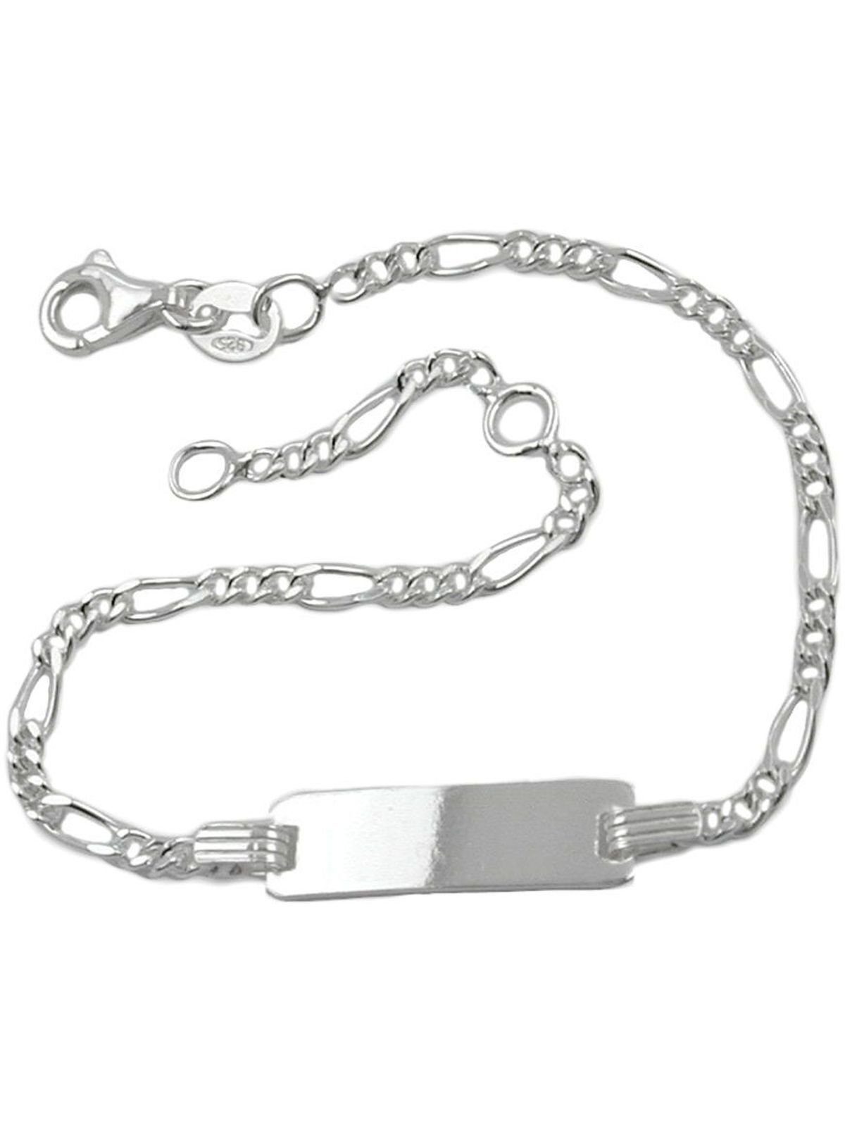 Gallay ID Armband für Kinder 2,2mm Figarokette Gravurplatte 21x5mm Silber  925 16cm