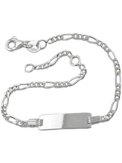 Gallay ID Armband für Kinder 22mm Figarokette Gravurplatte 21x5mm Silber 925 16cm (Armband, 1-tlg)