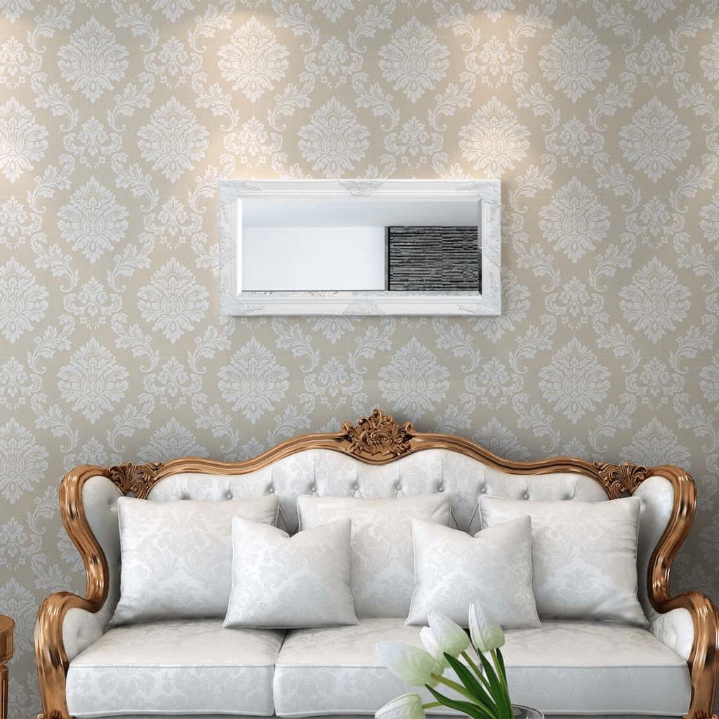 vidaXL Spiegel 100 x 50 cm Wandspiegel im Barock-Stil 100x50 cm Weiß