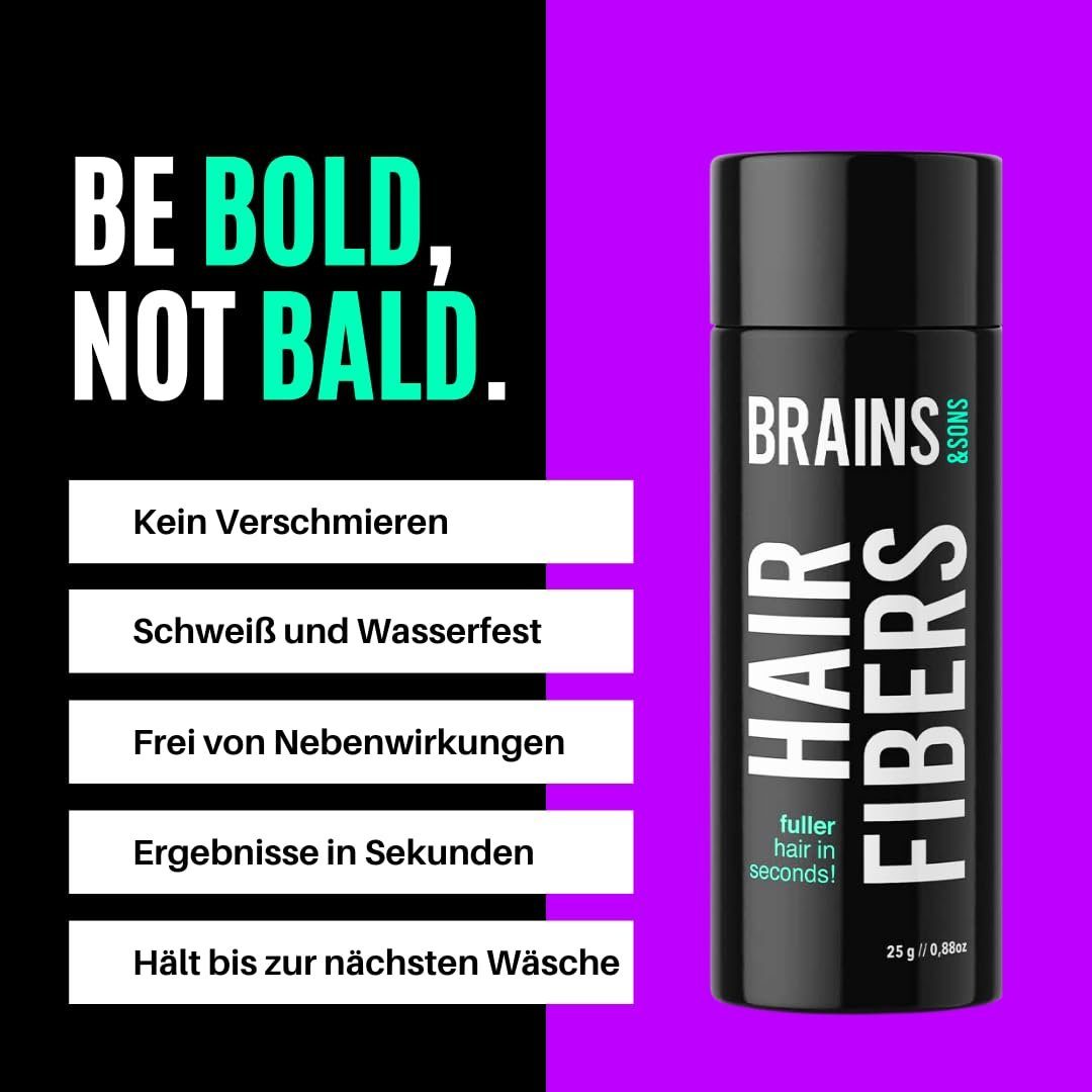Brains & Sons Haarpuder Hair von Sons Schweiß Brains Fibers, Frei Nebenwirkungen Verschmieren, Kein & und Hellbraun Wasserfest